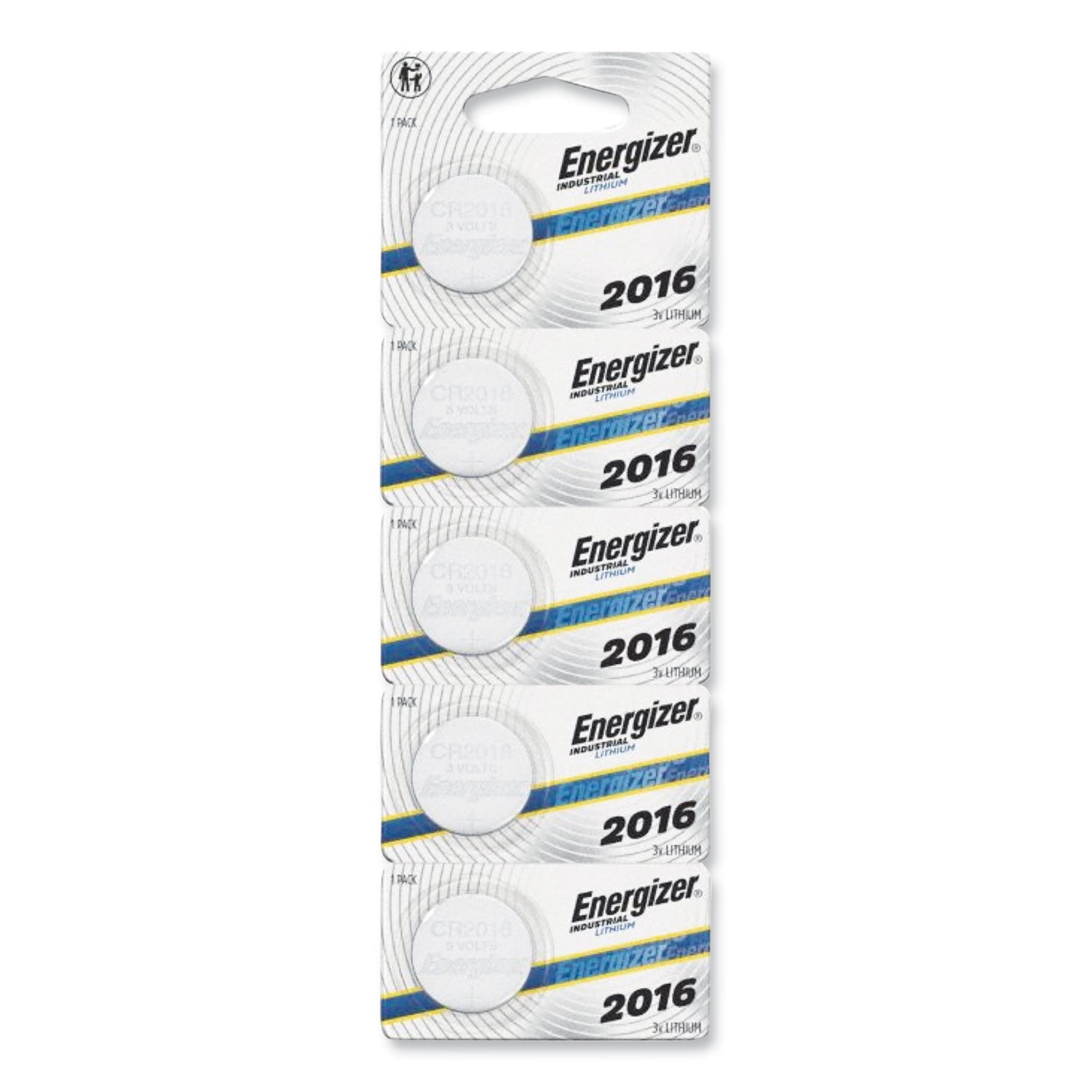 Energizer® Industrial Lithium Cr2016 Coin Battery With Tear-Strip Packaging, 3 V, 100/box