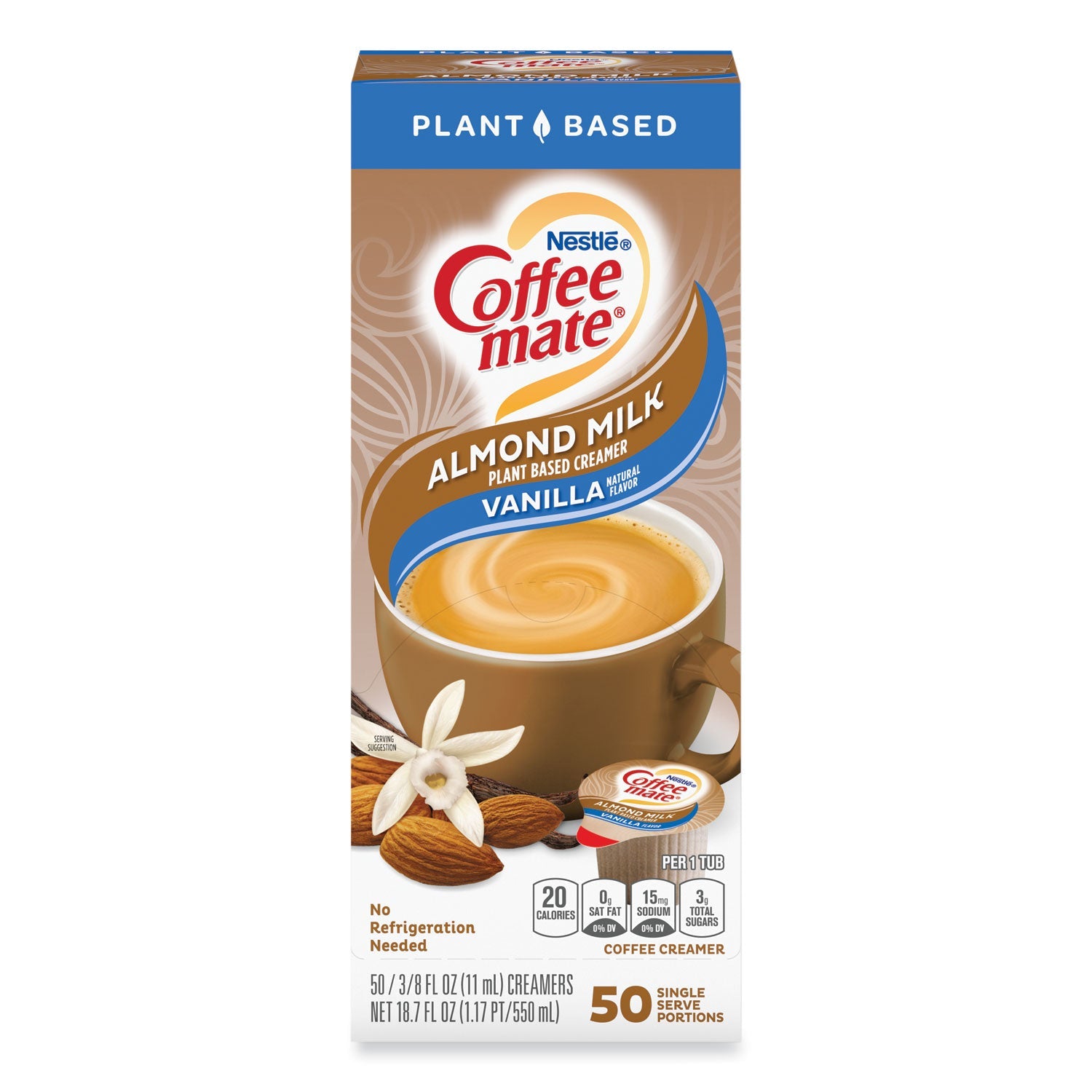 Almond Milk Creamer Singles | Vanilla, 50/Box