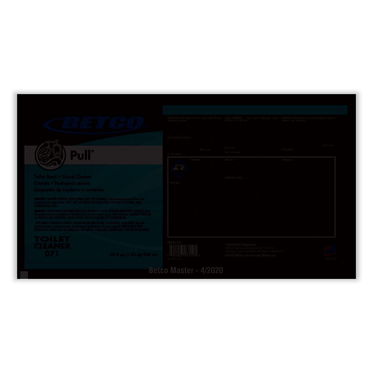 Betco® Pull Bowl Cleaner, Acidic Scent, 32 oz Bottle, 12/Carton - Bloom Skins