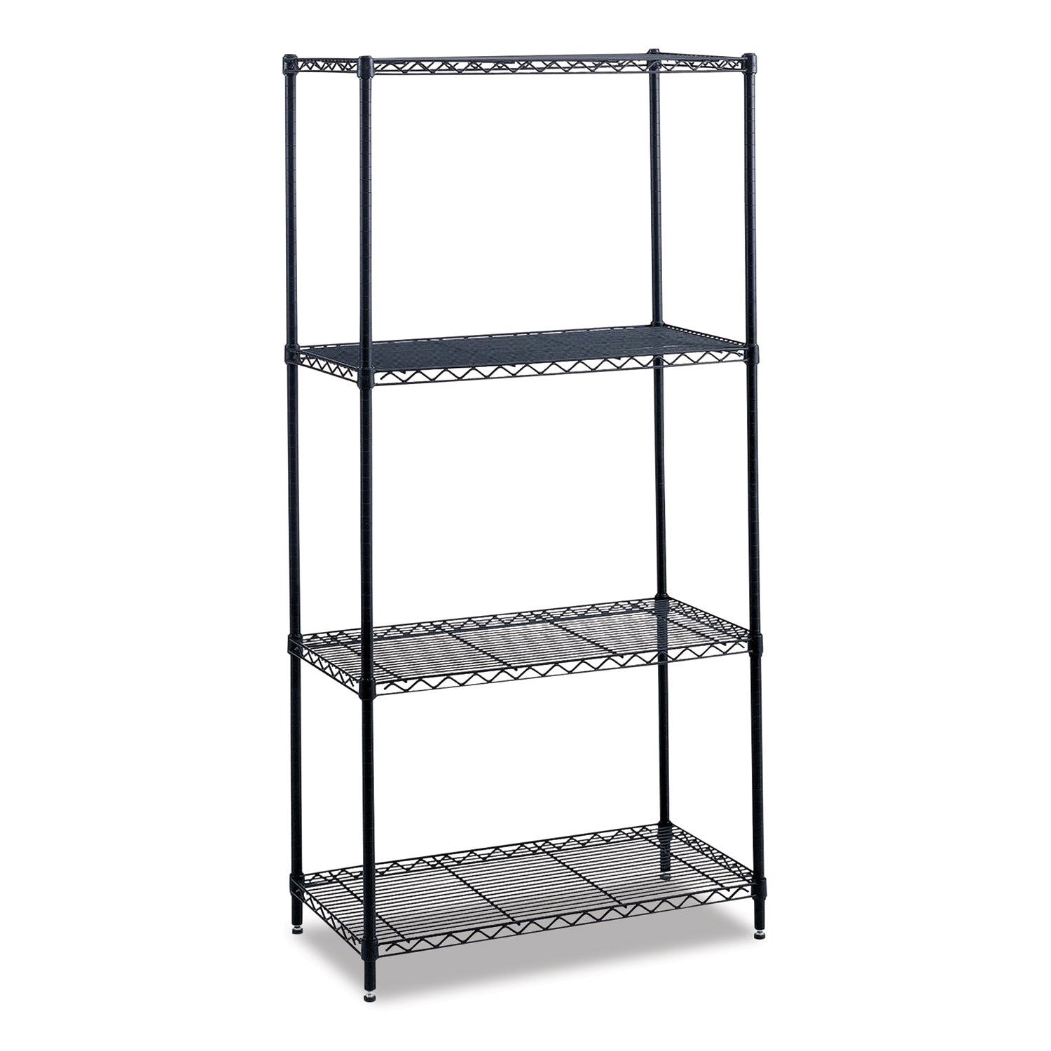 Safco® Industrial Wire Shelving, Four-Shelf, 36w x 18d x 72h, Metallic Gray