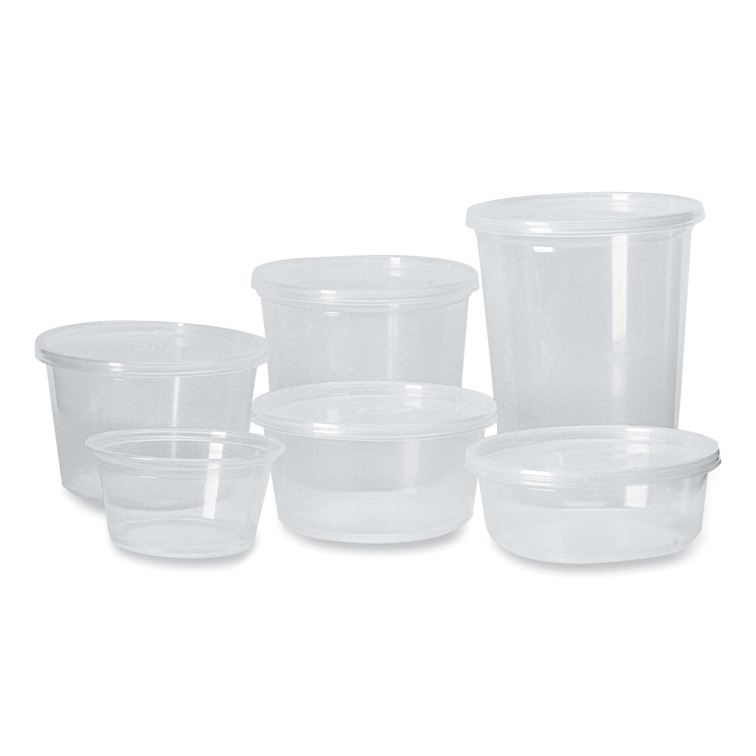 Fabri-Kal® Microwavable Deli Containers, 12 oz, 4.6" Diameter x 2.3" h, Clear, Plastic, 500/Carton