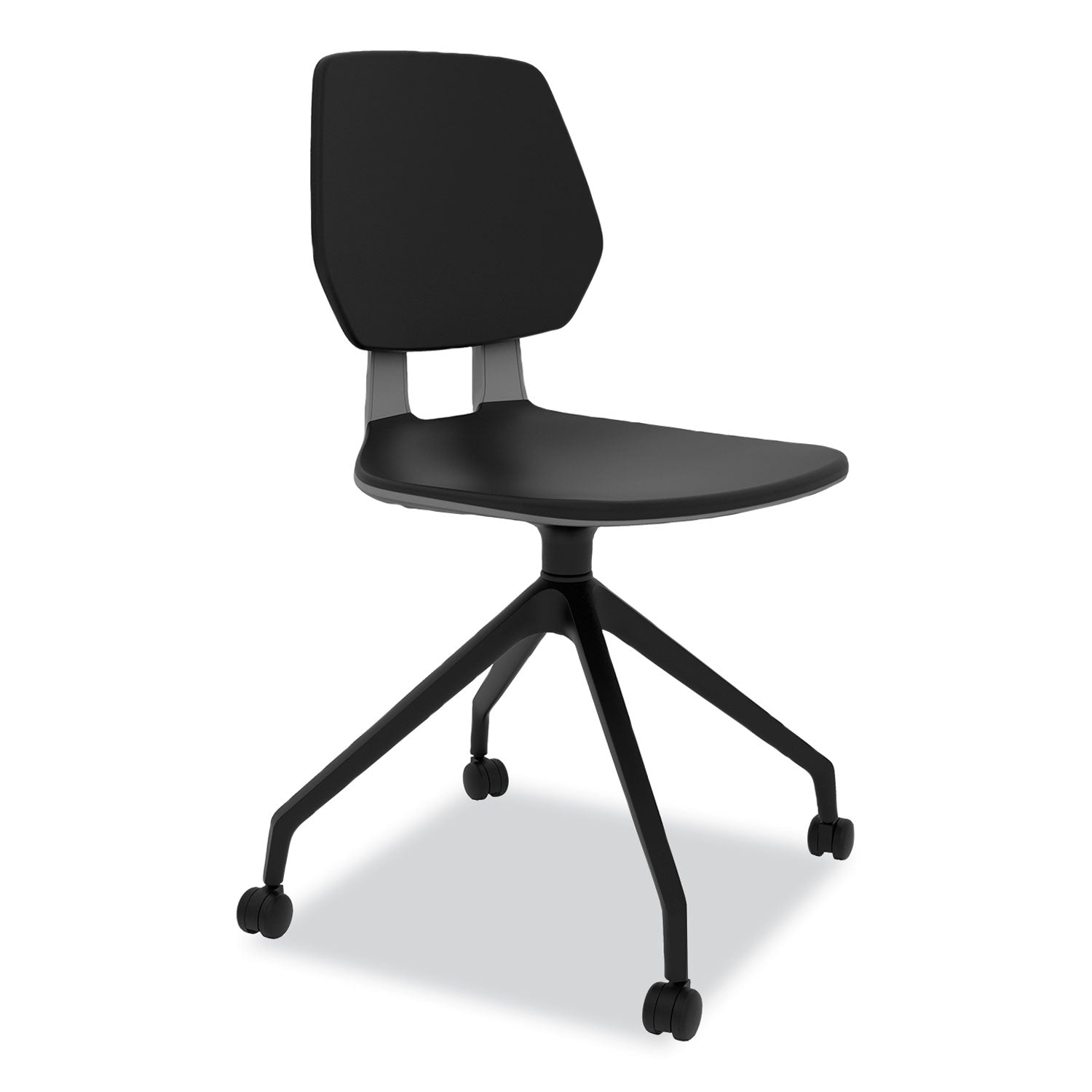 Safco® Commute Guest Chair, 25" x 25" x 34.25", Black Seat, Black Back, Black Base