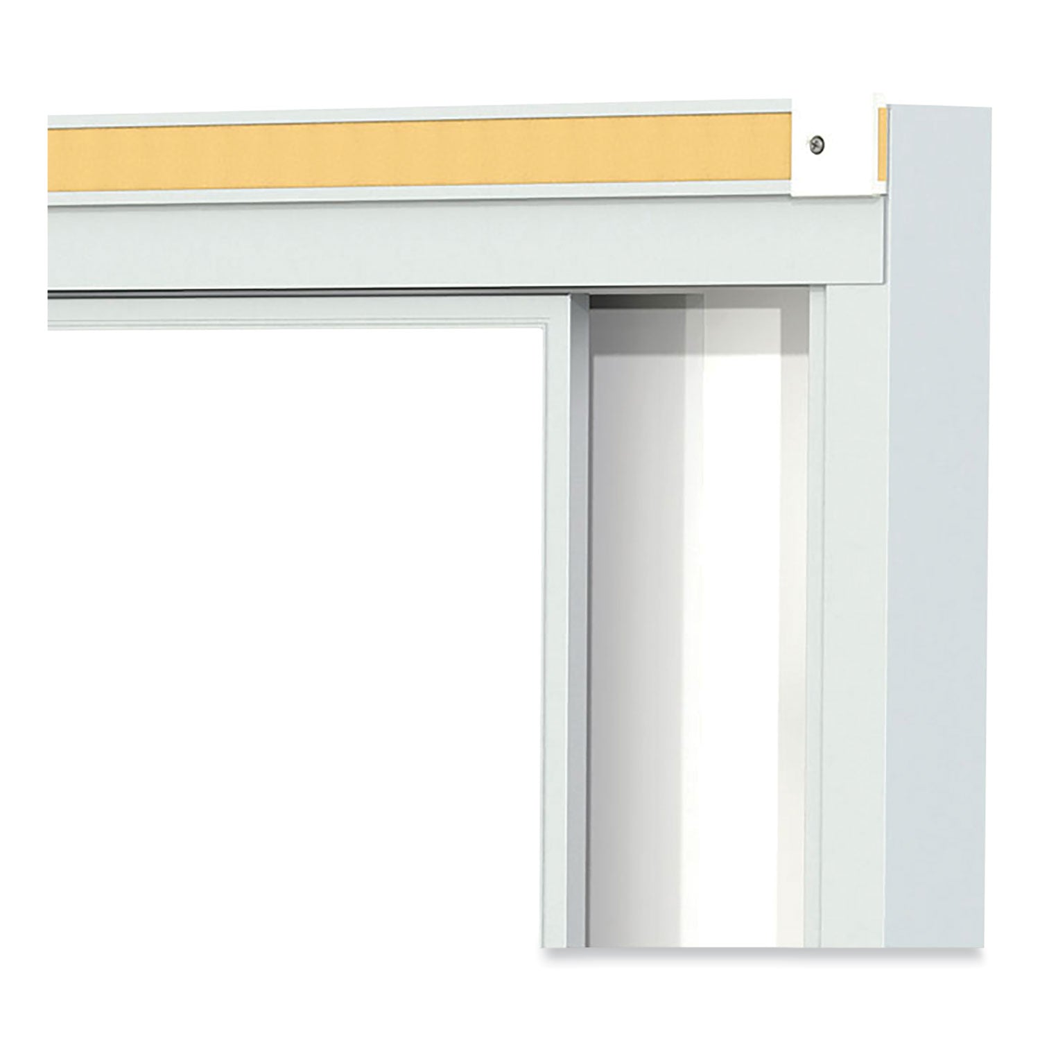 Ghent Horizontal Sliding Porcelain Magnetic Whiteboard, 120" x 48", White Surface, Satin Aluminum Frame