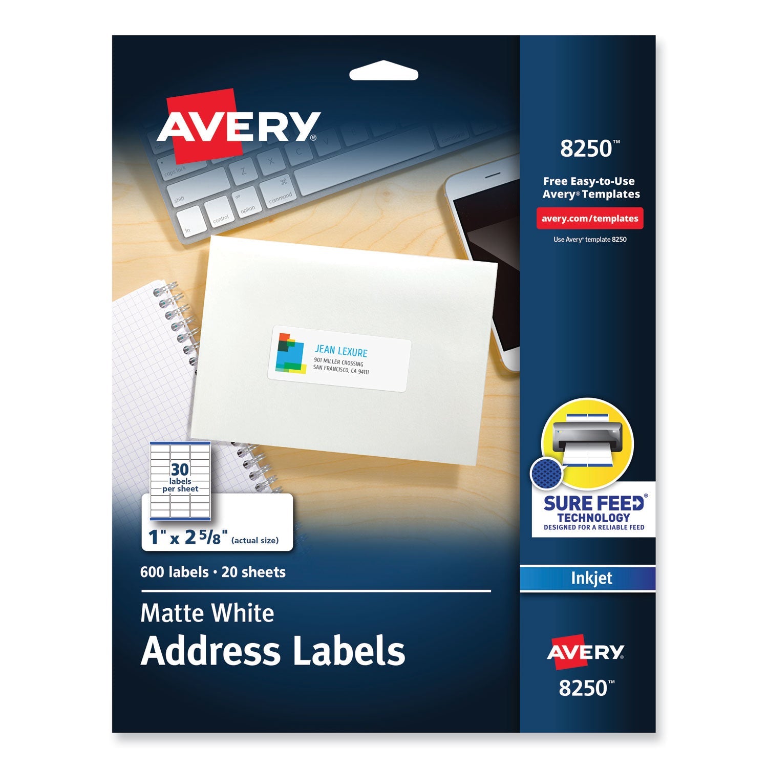 Vibrant Inkjet Color-Print Labels | 1x2.63 | 600-Pk
