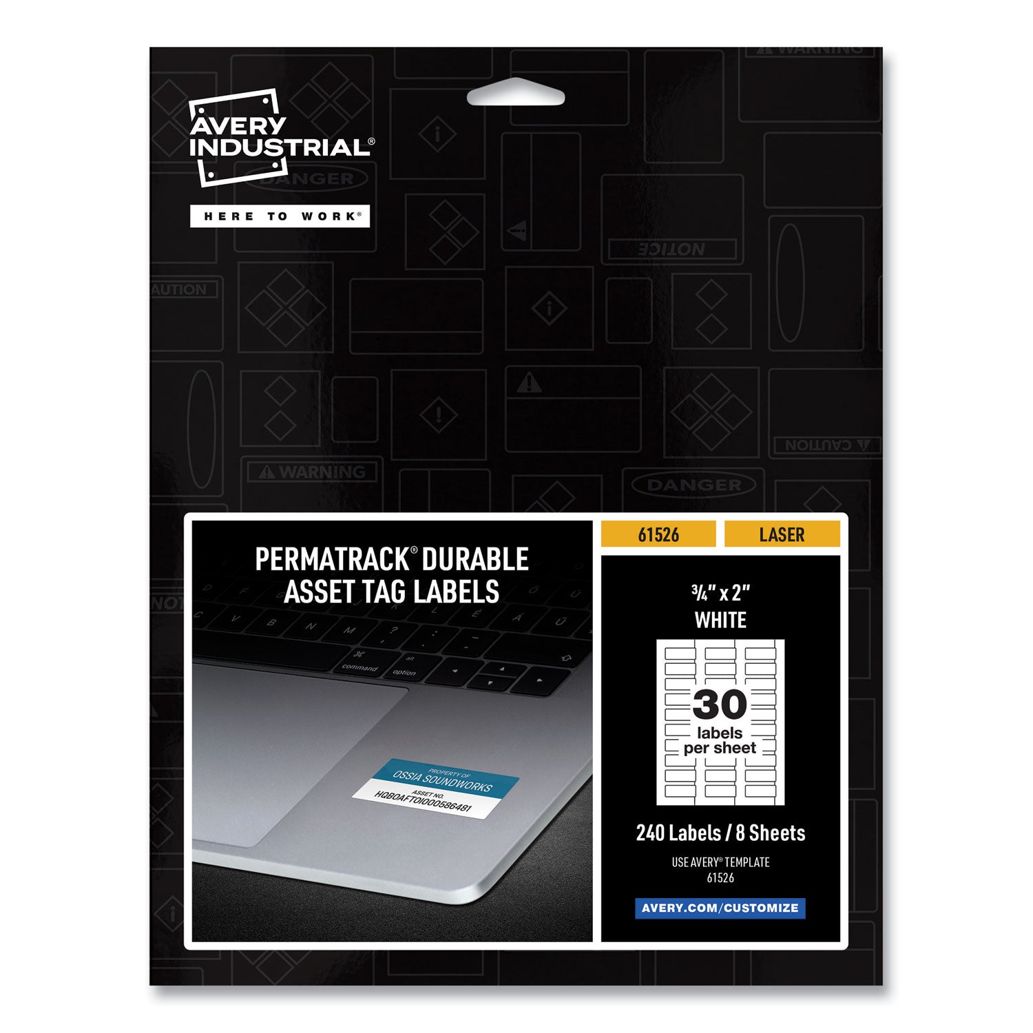 Durable White Asset Tag Labels | 0.75x2, 240/pk