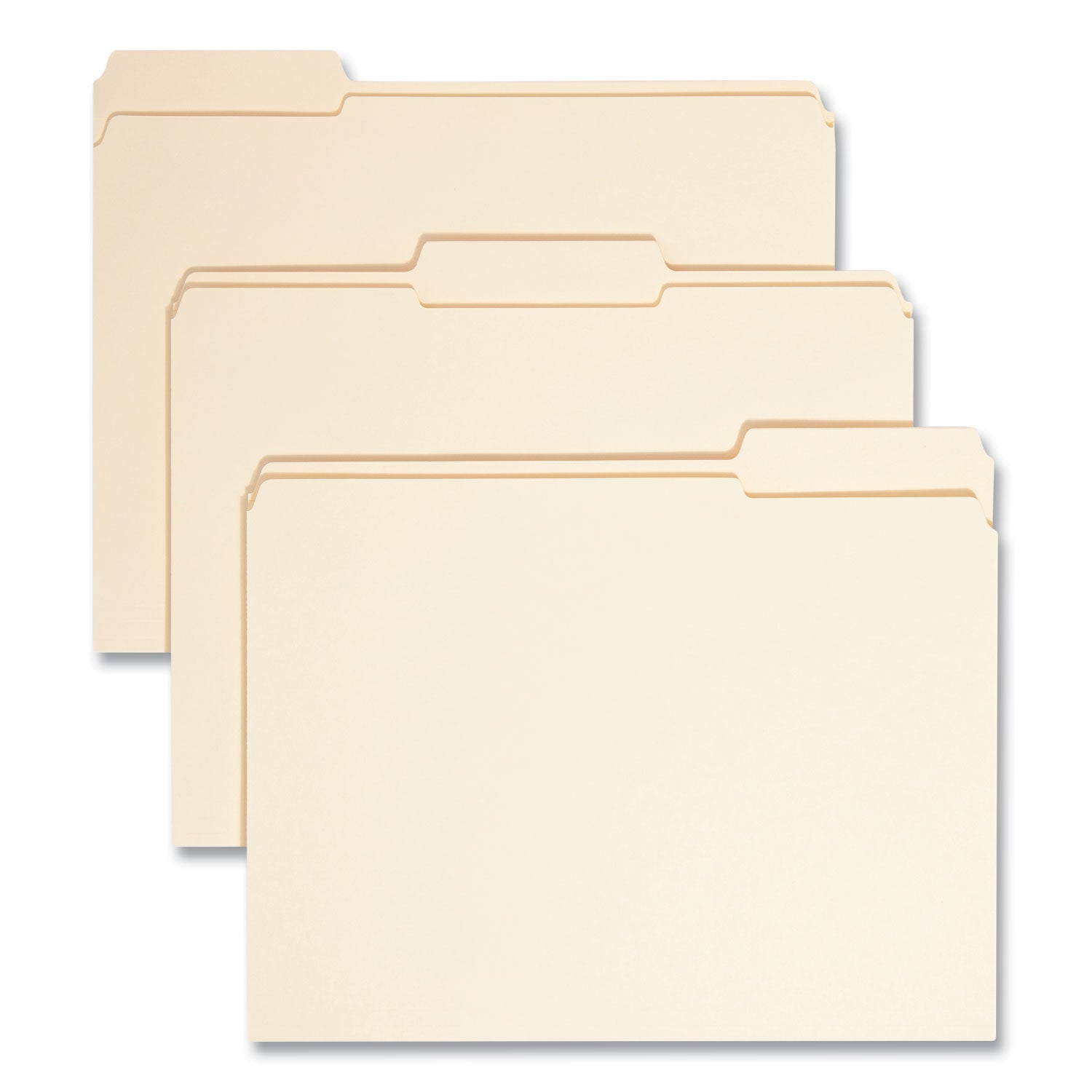 Smead Reinforced Tab Manila File Folders, 1/3-Cut Tabs: Assorted, Letter Size, 0.75" Expansion, 11-pt Manila, 100/Box
