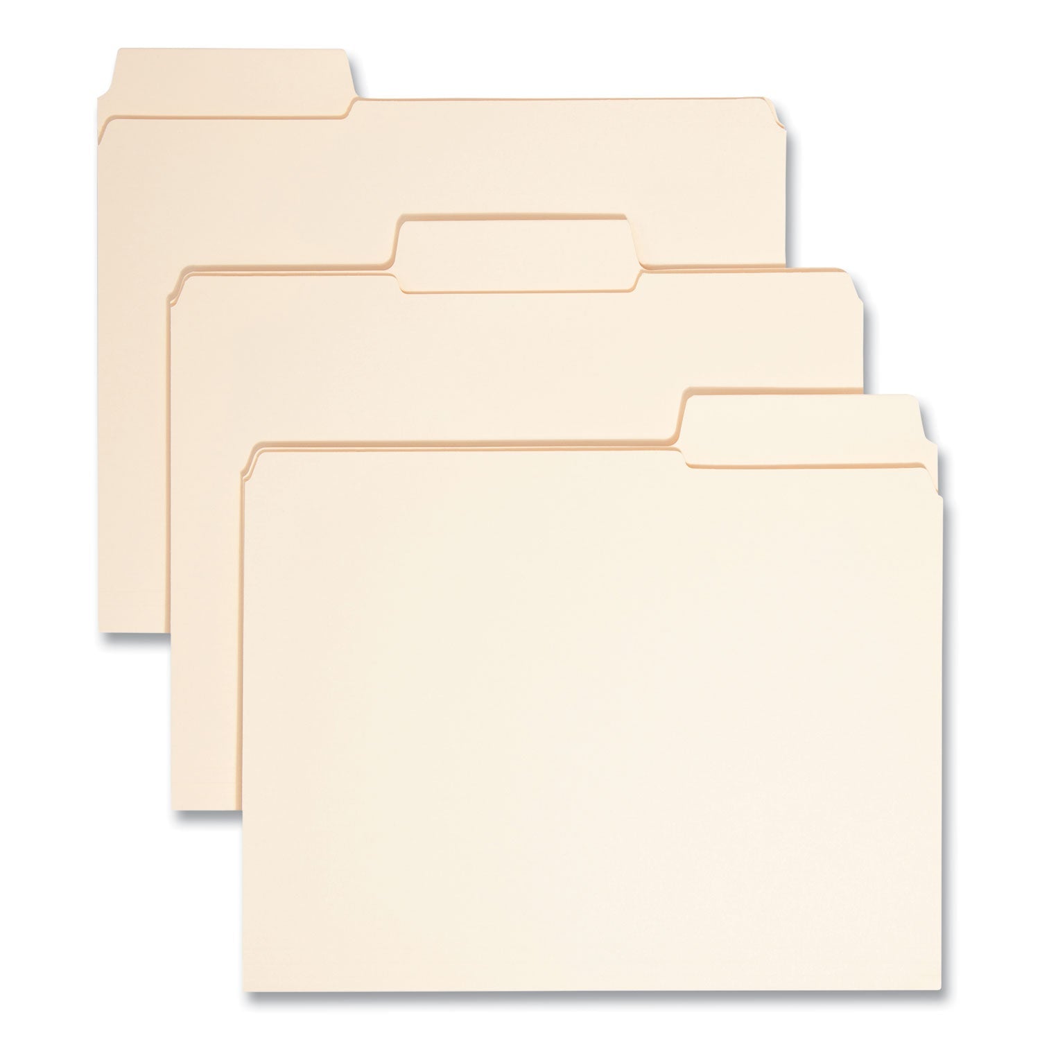 Smead SuperTab Reinforced Guide Height Top Tab Folders, 1/3-Cut Tabs: Assorted, Letter Size, 0.75" Expansion, Manila, 100/Box