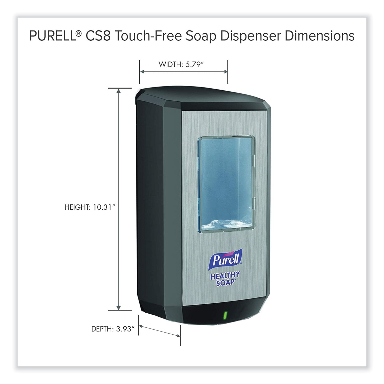PURELL® Cs8 Soap Dispenser, 1,200 Ml, 5.79 X 3.93 X 10.31, Graphite
