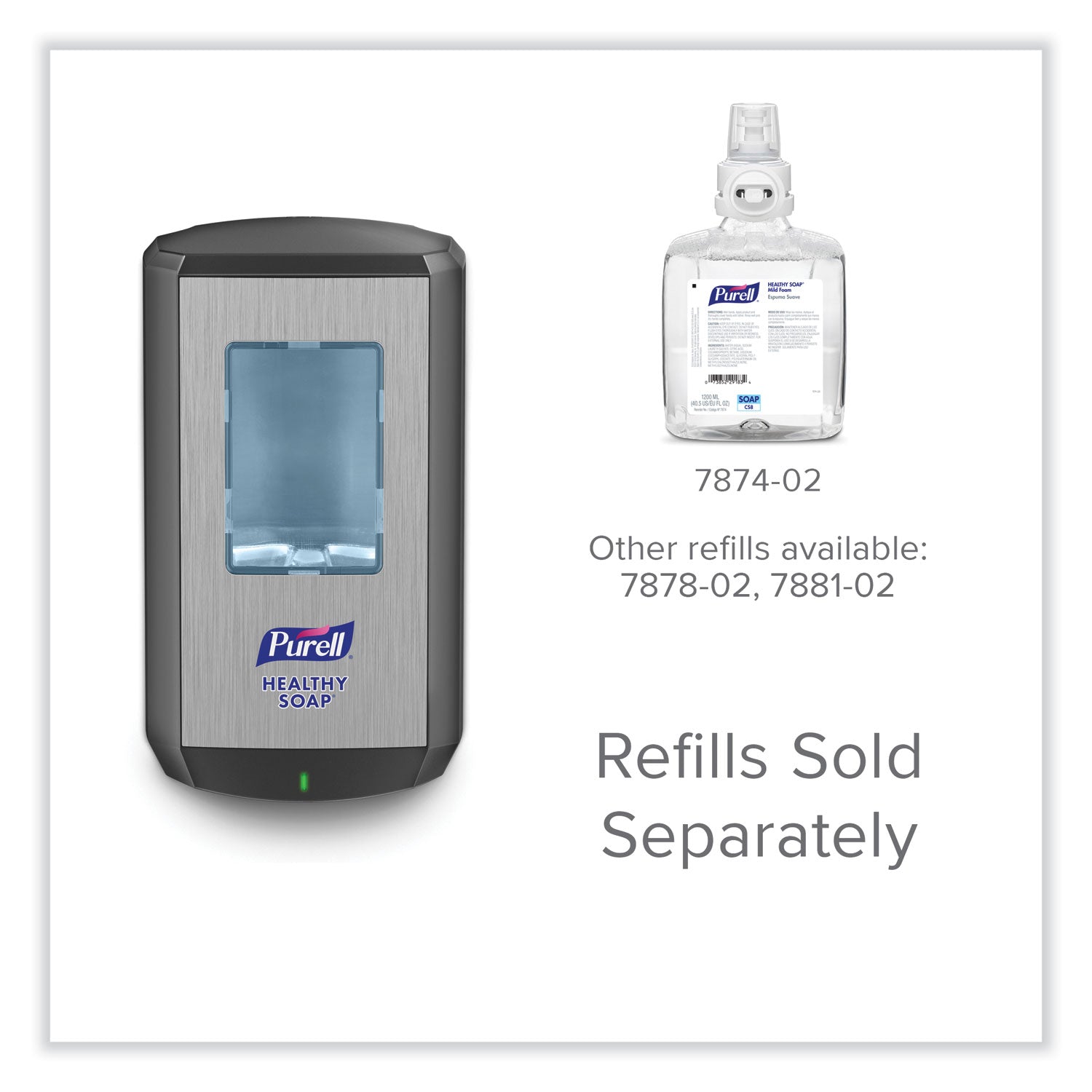 PURELL® Cs8 Soap Dispenser, 1,200 Ml, 5.79 X 3.93 X 10.31, Graphite