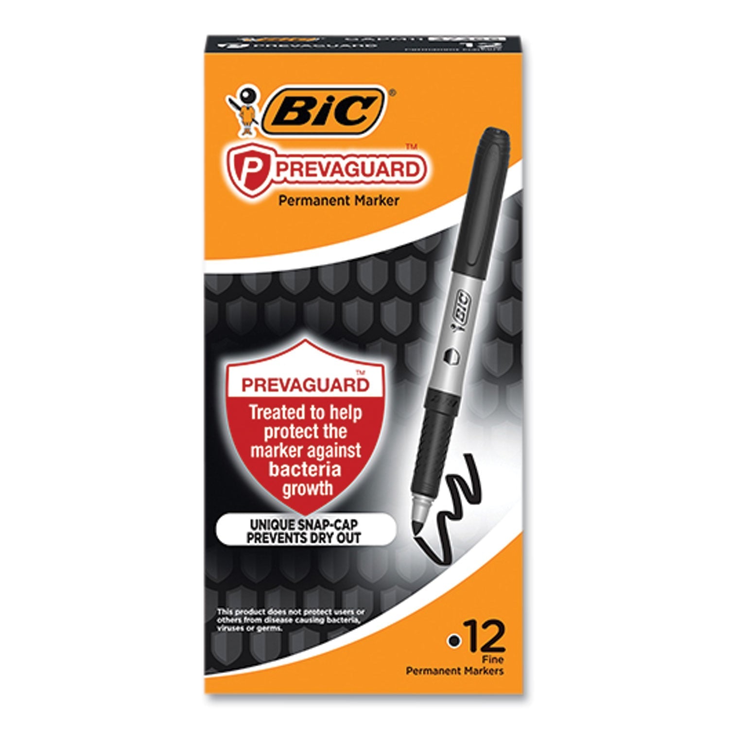 Prevaguard Permanent Marker | Fine Tip Black, 12/Pk