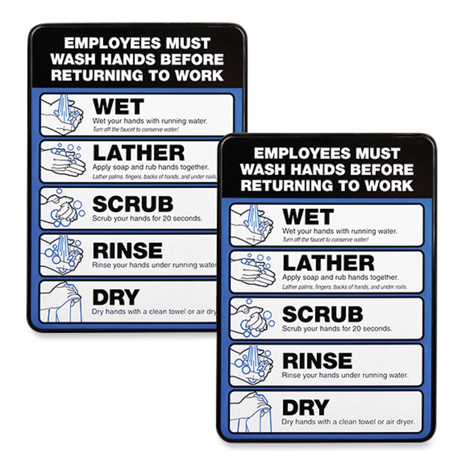 Employees Must Wash Hands Wall Sign | 5x7 2-Pack