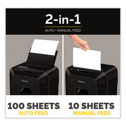 Fellowes® AutoMax 100MA Micro-Cut Shredder, 100 Auto/ 10 Manual Sheet Capacity