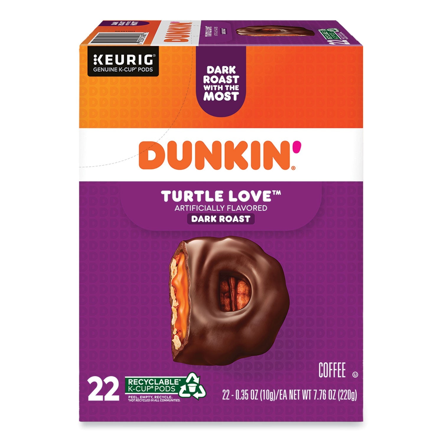 Dunkin' Turtle Love Coffee K-Cup Pods | 22-Box
