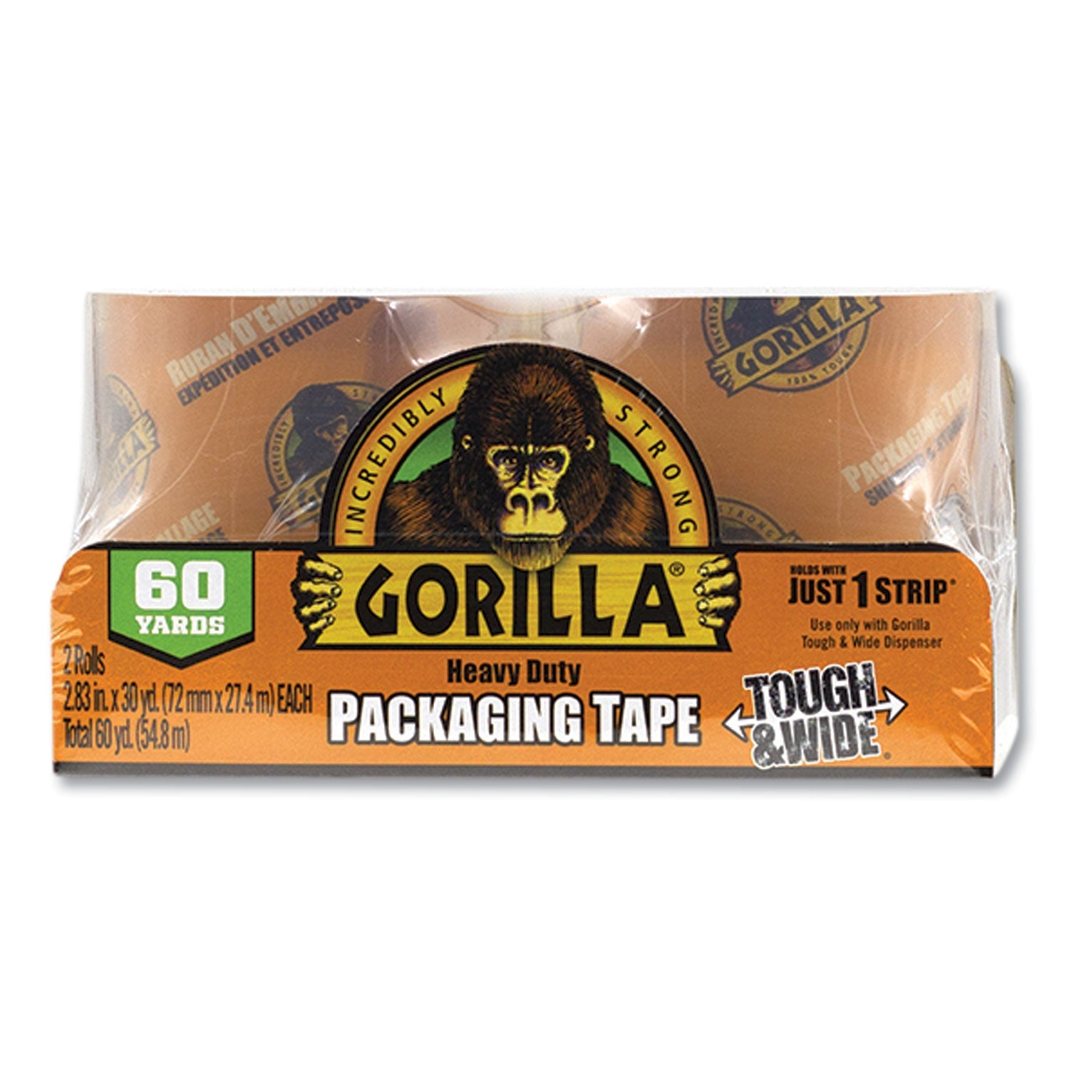 Gorilla Packaging Tape Refill | 2-Pack | Wide