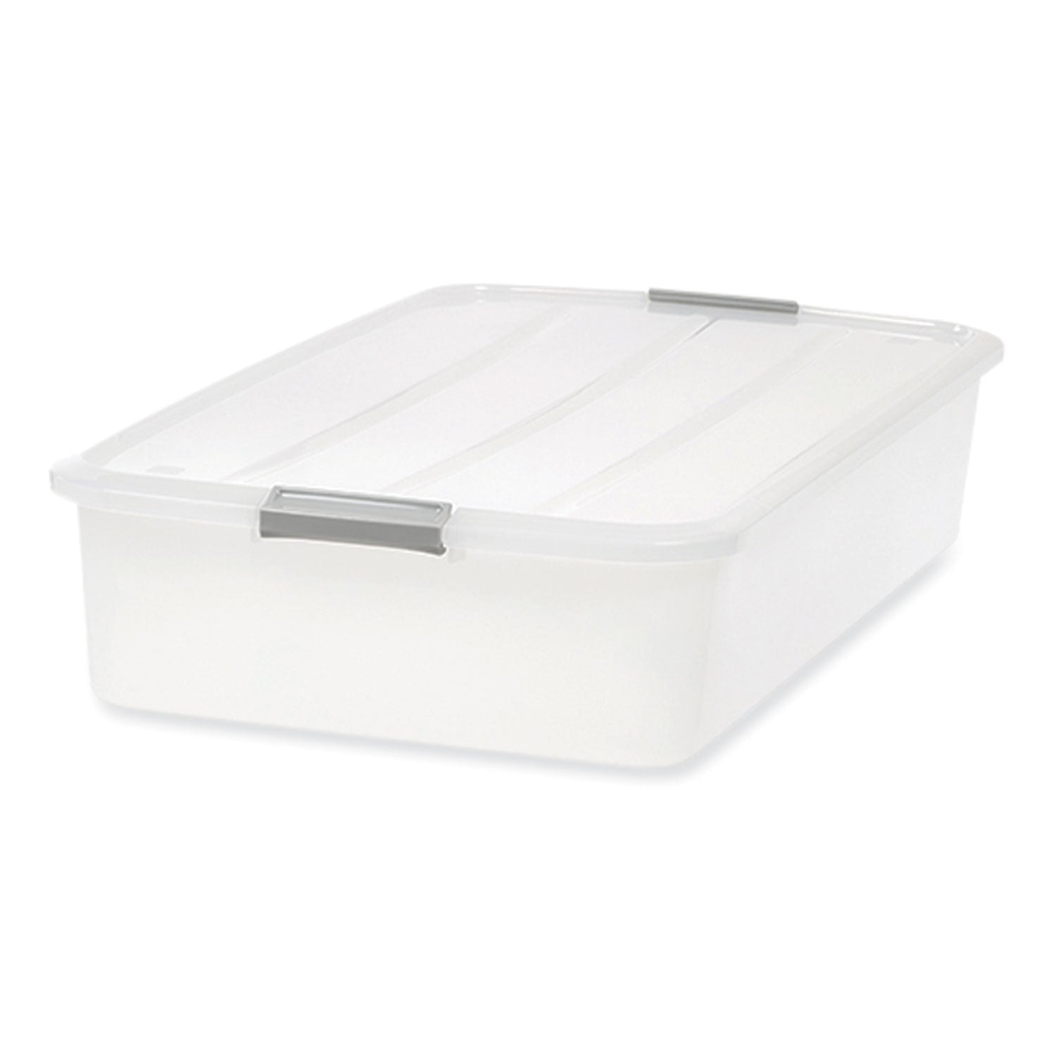 IRIS 50 Qt. Latch Lid Underbed Storage Box, 17.75" x 32.5" x 6.5", Clear