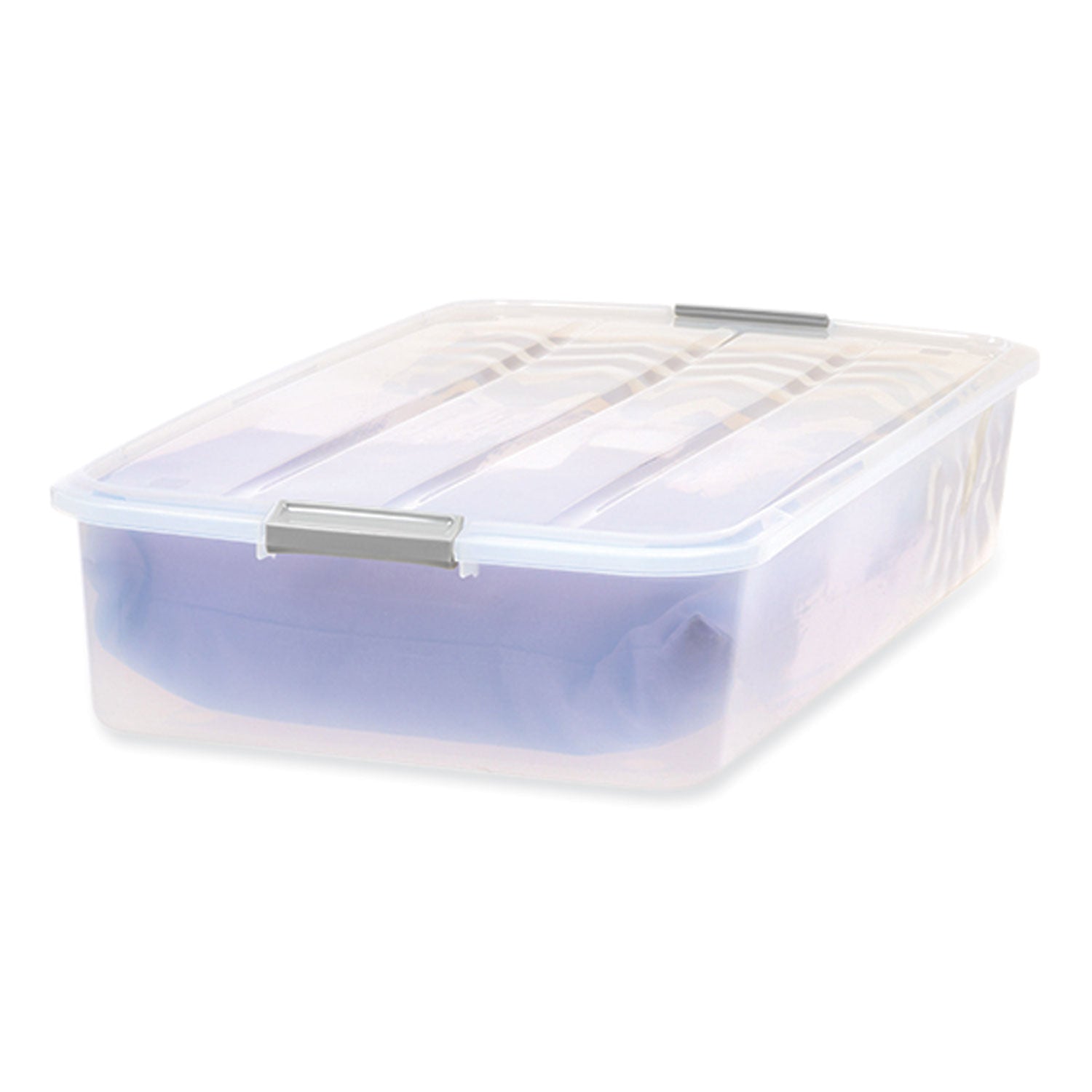 IRIS 50 Qt. Latch Lid Underbed Storage Box, 17.75" x 32.5" x 6.5", Clear