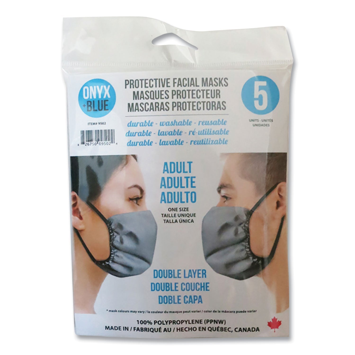 ONYX + BLUE Protective Face Mask | 5/pack