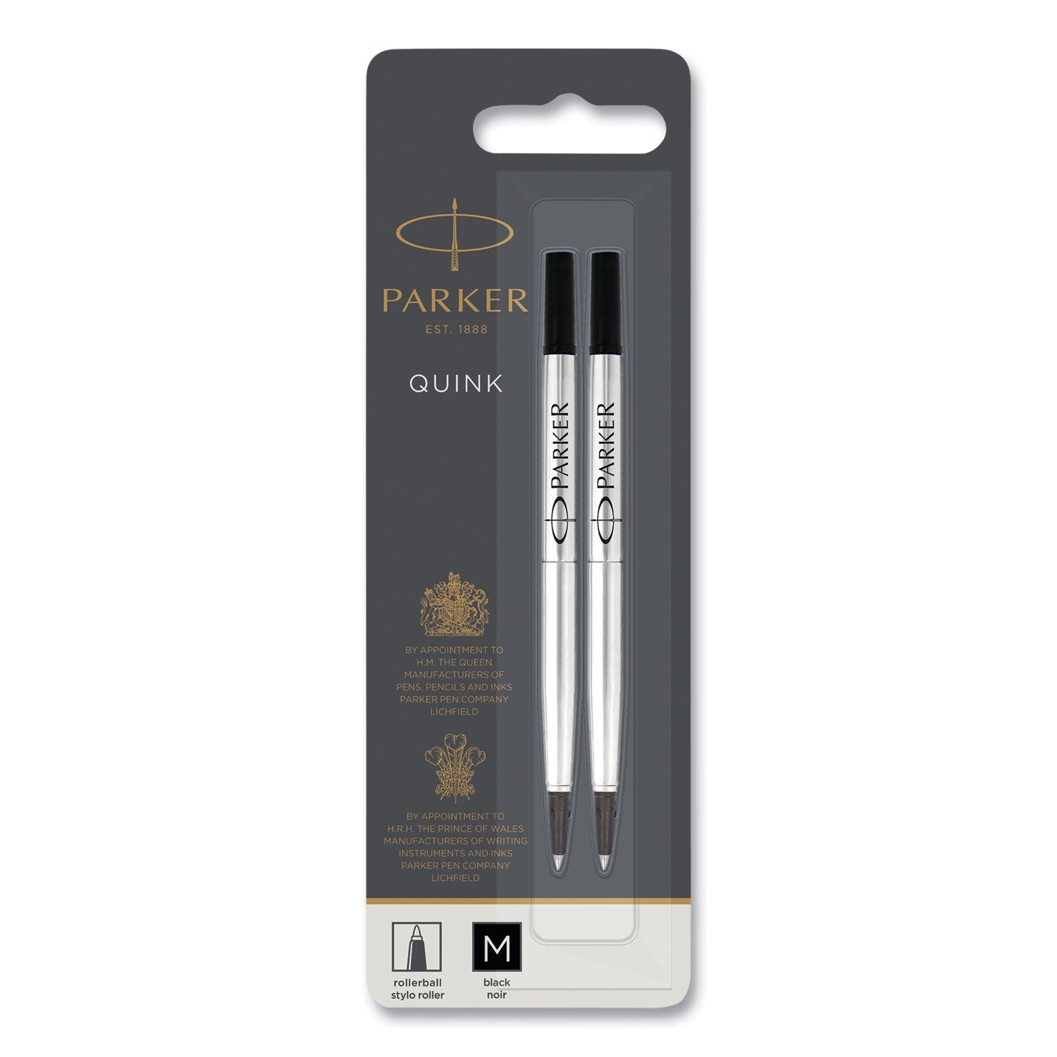 Parker Quink Rollerball Pen Refill | Black 2-Pack