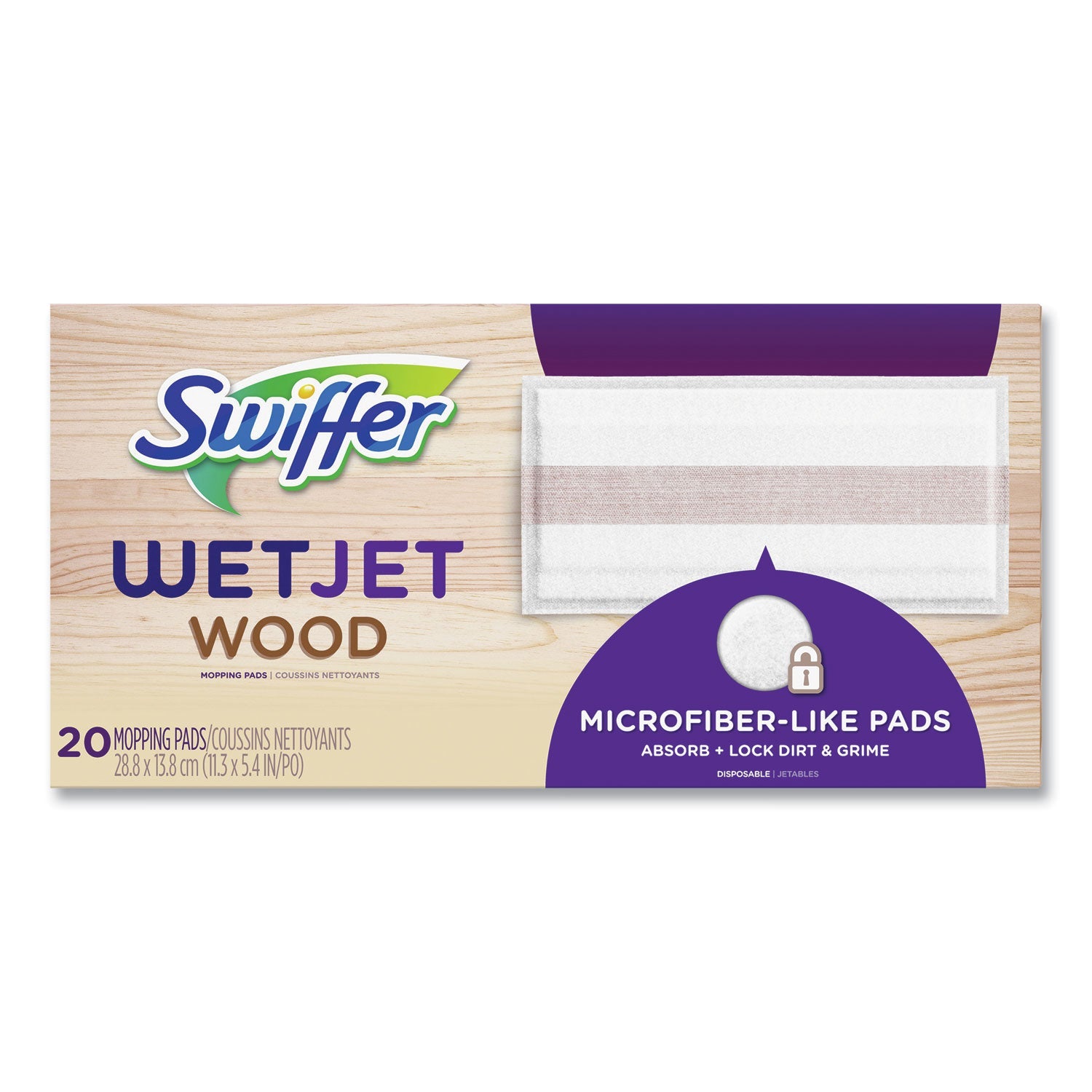 Swiffer® WetJet System Wood Mopping Pad, 5.4 x 11.3, White, 20/Pack