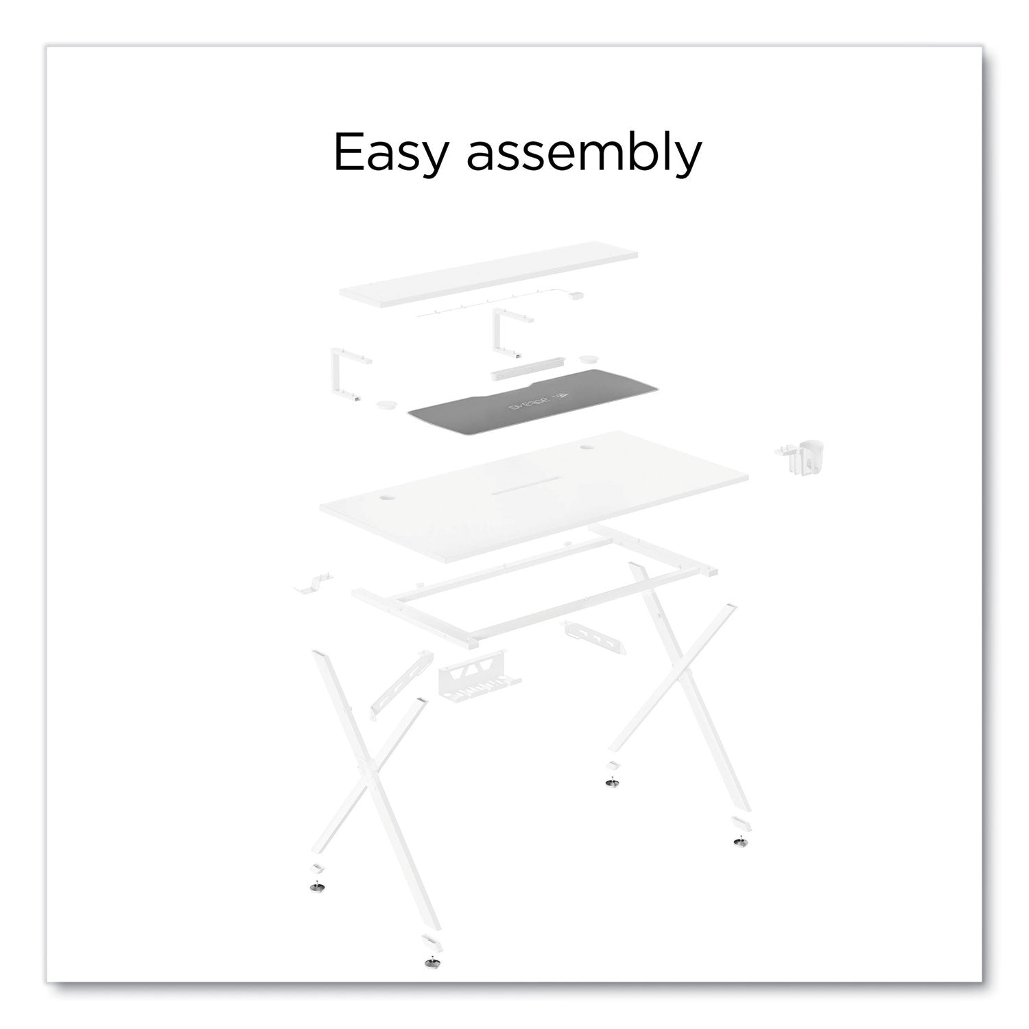 Union & Scale™ Vizon 47" Gaming Desk, 47.2" x 26.6" x 35", White Colorway