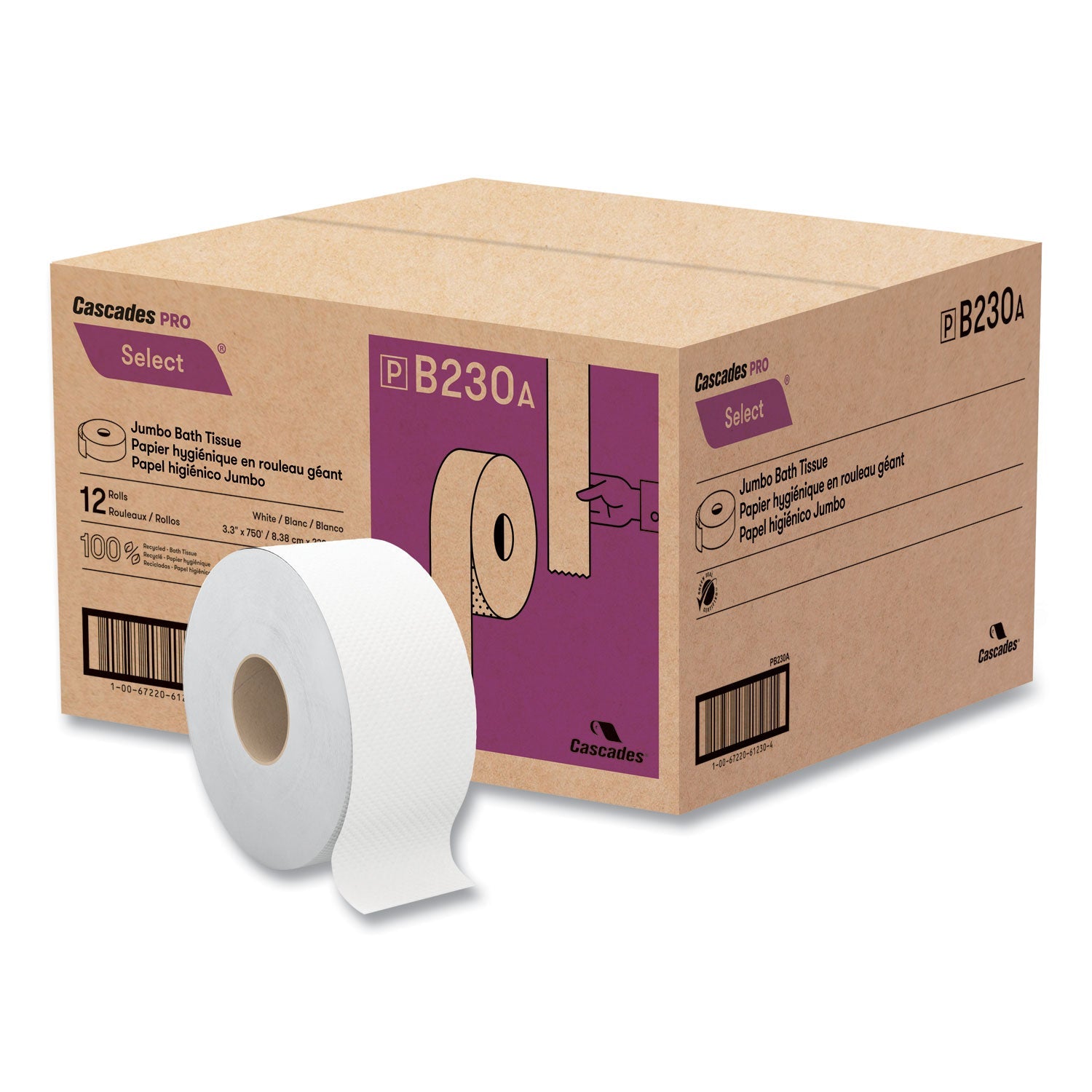 Cascades PRO Select Jumbo Bath Tissue | 12/CTN