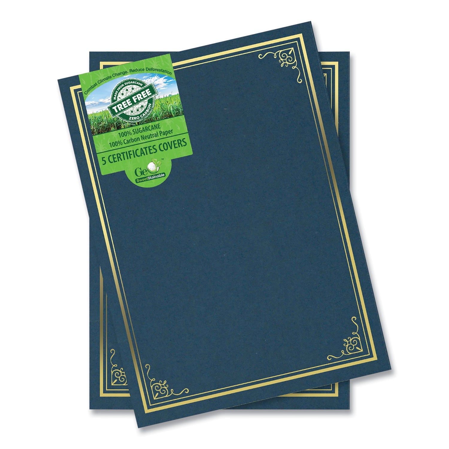 Certificate/Document Cover | Navy/Gold | 5-Pack