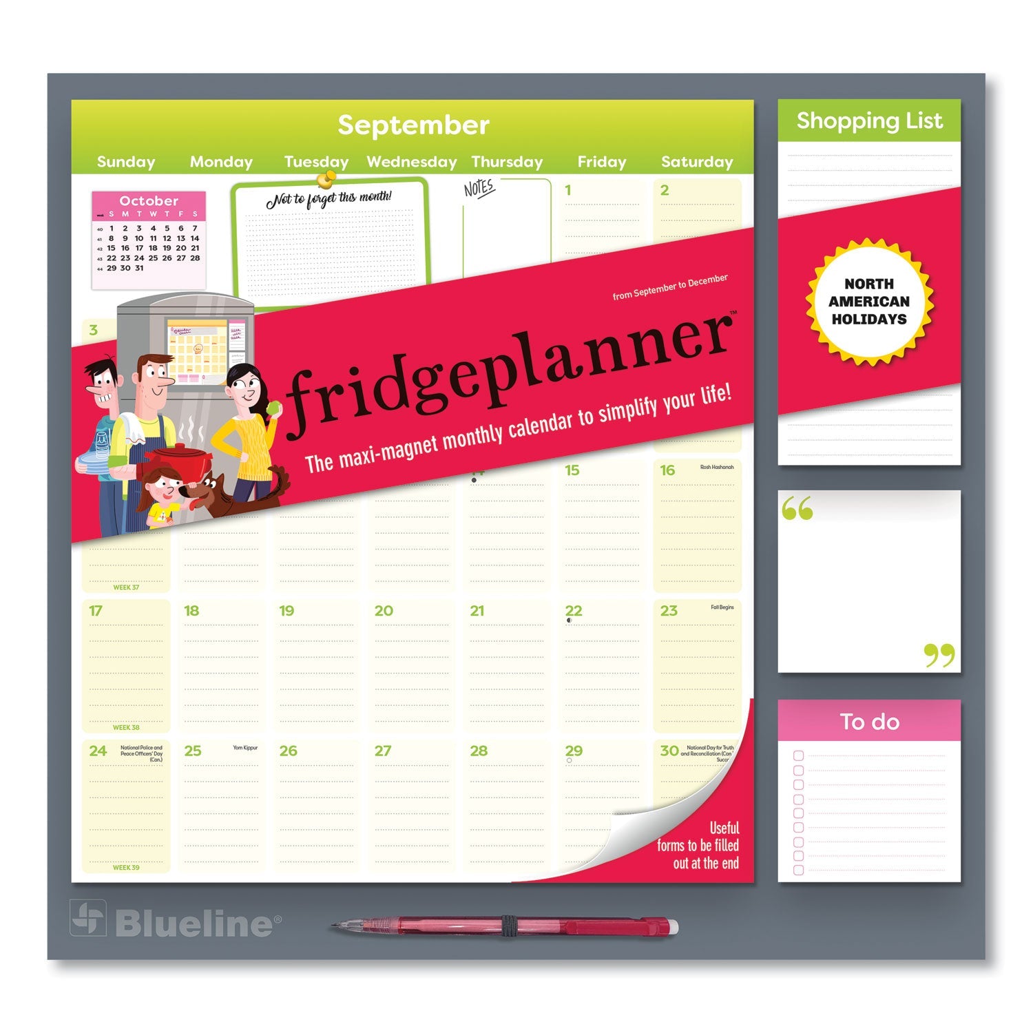 Fridge Planner Magnetized Calendar | 2024-2025