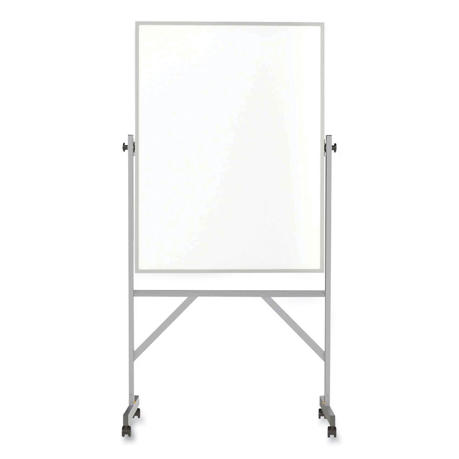 Ghent Reversible Magnetic Porcelain Whiteboard with Aluminum Frame, 36" x 48", White Surface, Satin Aluminum Frame