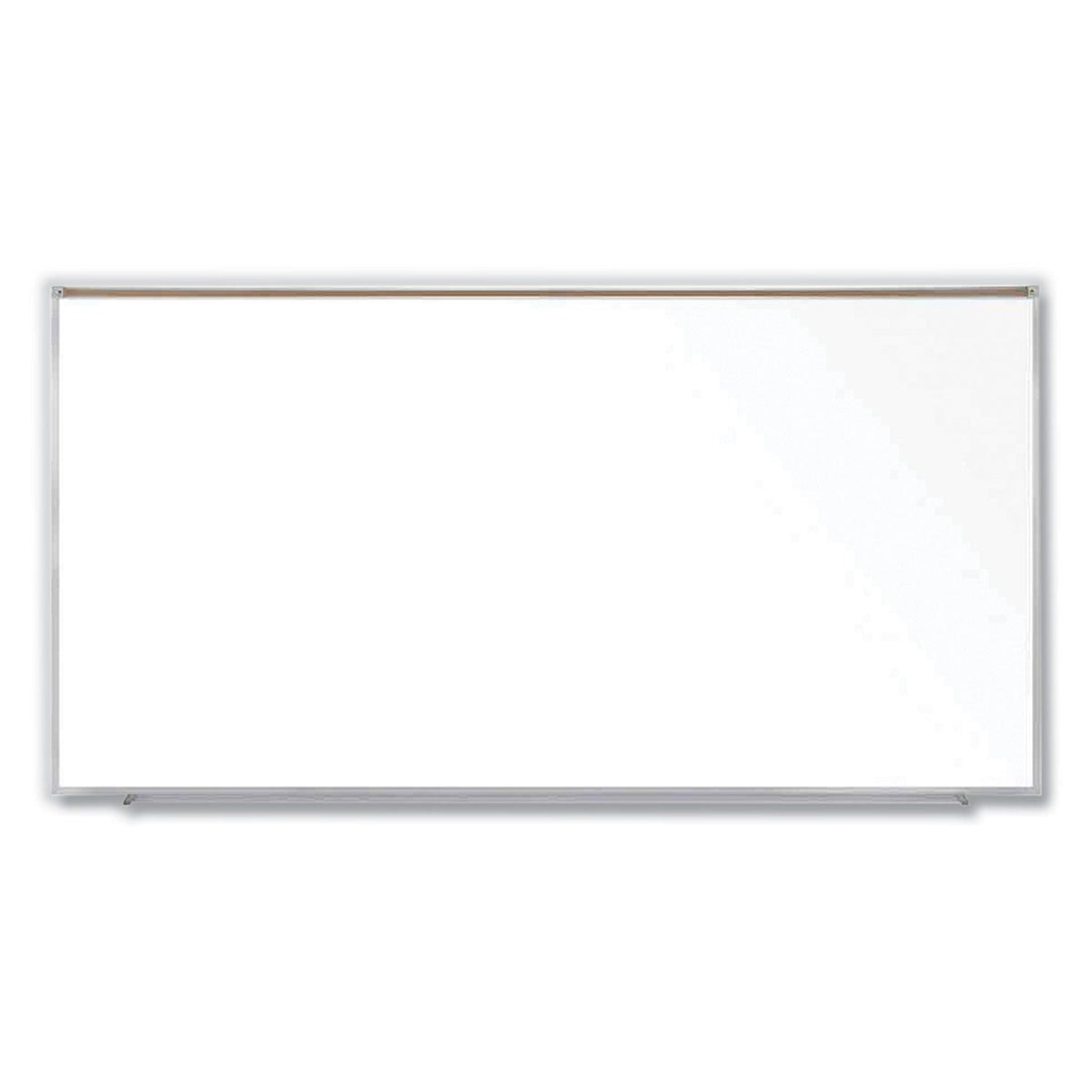Ghent Magnetic Porcelain Whiteboard with Aluminum Frame and Maprail, 120.59" x 60.47", White Surface, Satin Aluminum Frame