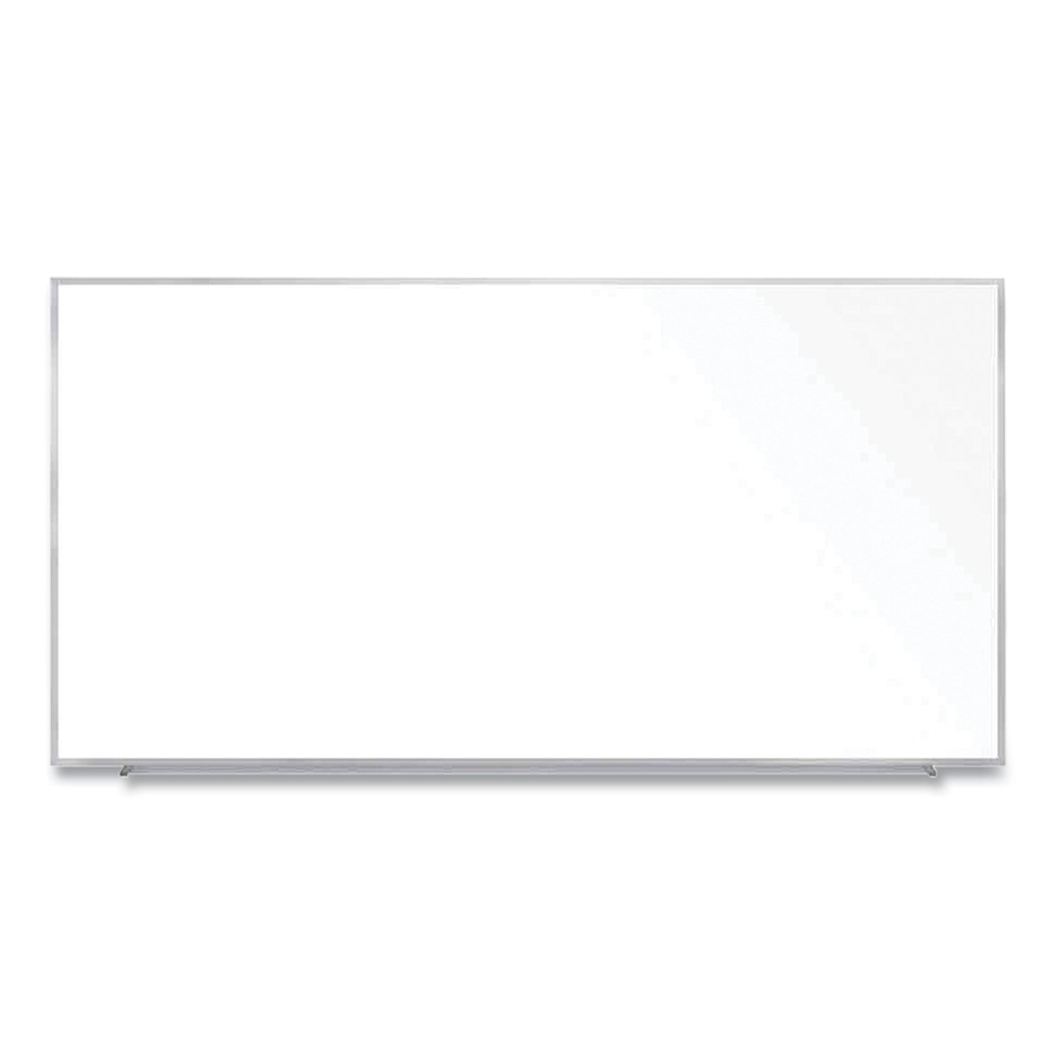 Ghent Magnetic Porcelain Whiteboard with Aluminum Frame, 120.59" x 60.47", White Surface, Satin Aluminum Frame