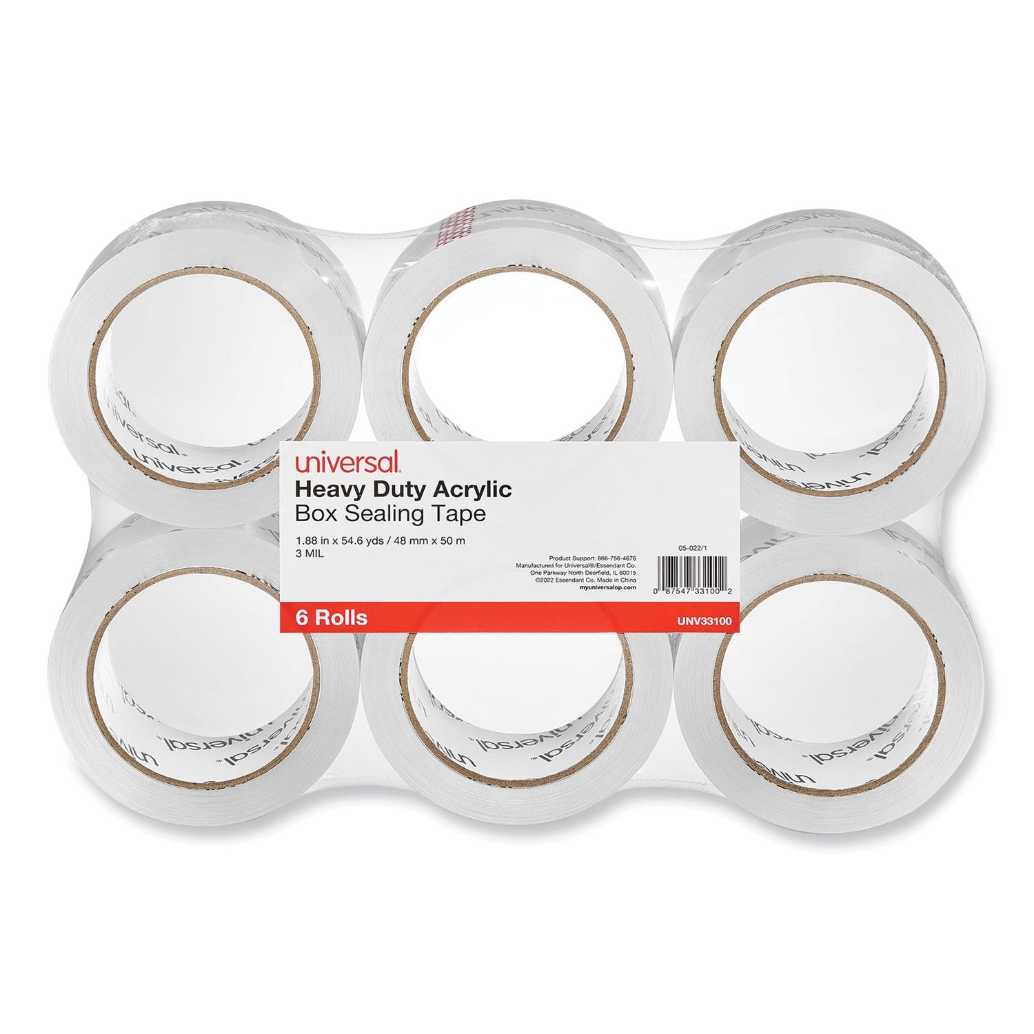 Heavy-Duty Acrylic Box Sealing Tape | 6-Pack