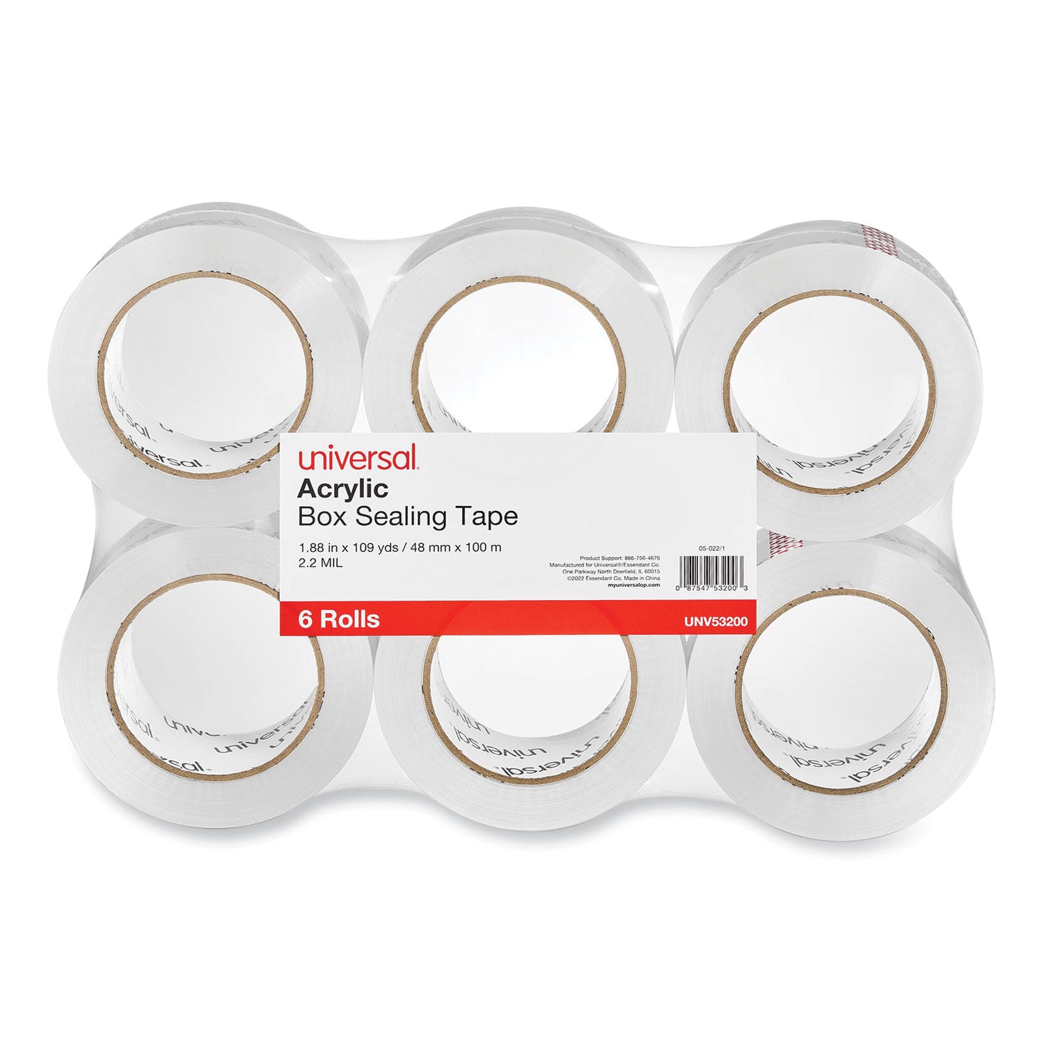 Acrylic Box Sealing Tape | 1.88"x109 yds | 6/pk