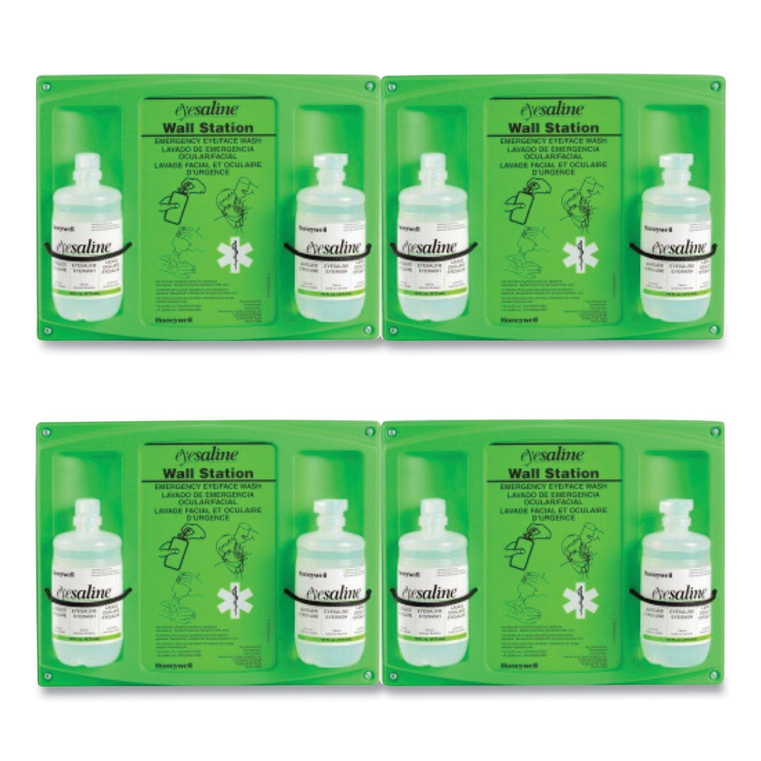 Double Bottle Sterile Saline Eye Wash Wall Station