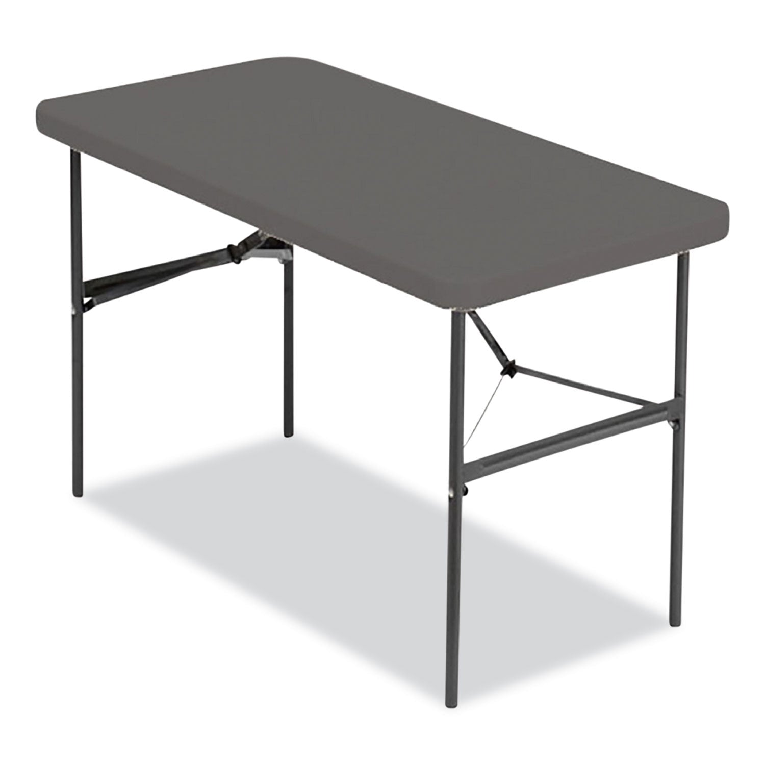 Iceberg IndestrucTable Commercial Folding Table, Rectangular, 48" x 24" x 29", Charcoal Top, Charcoal Base/Legs