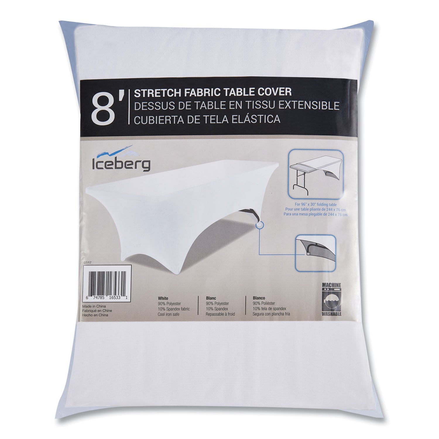 Fabric Table Cover | iGear Spandex 30x96, White