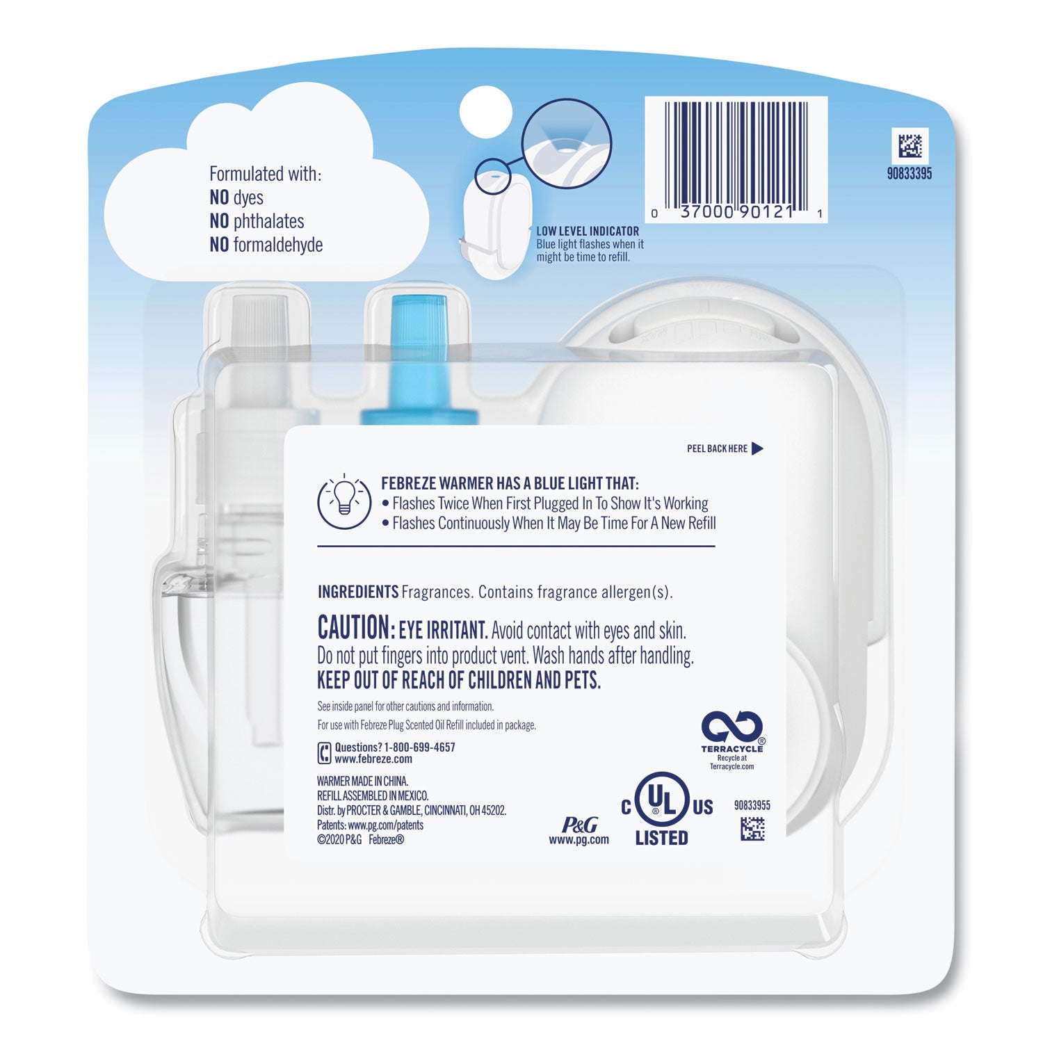 Febreze® PLUG Air Freshener Warmer Start Kit, 6.54 x 2.99 x 5.98, Clear/White, 4/Carton