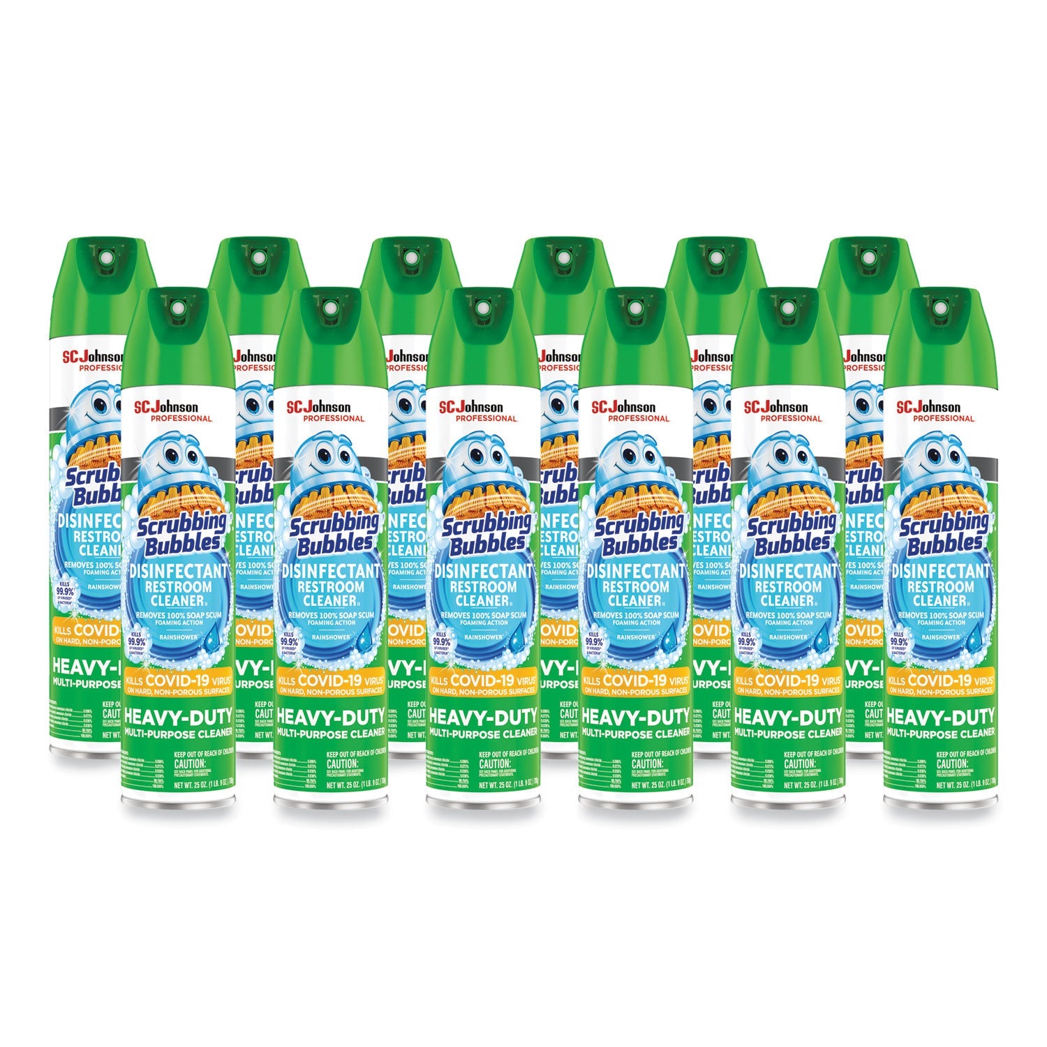 Scrubbing Bubbles® Disinfectant Restroom Cleaner Ii, Rain Shower Scent, 25 Oz Aerosol Spray, 12/carton