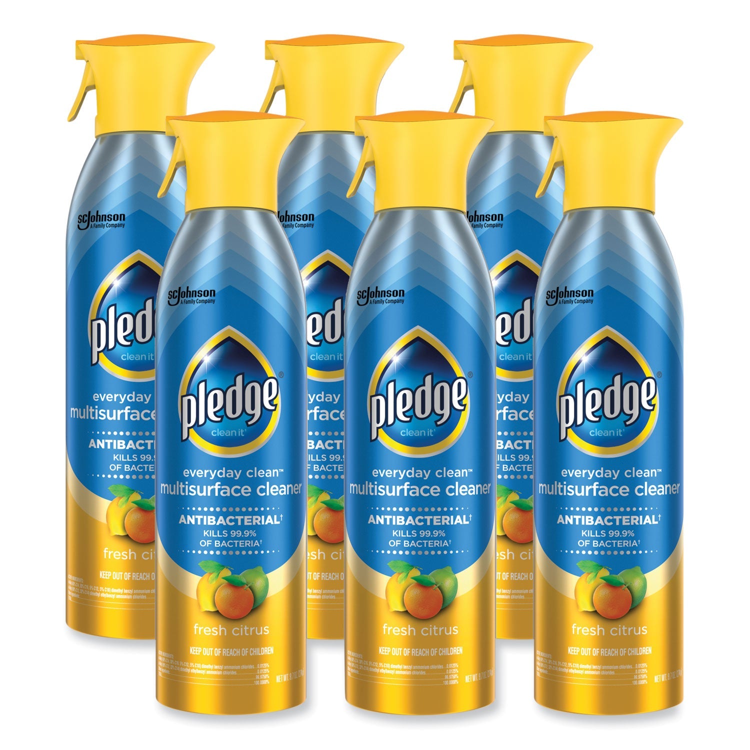Pledge® Multi Surface Antibacterial Everyday Cleaner, 9.7 Oz Aerosol Spray, 6/carton