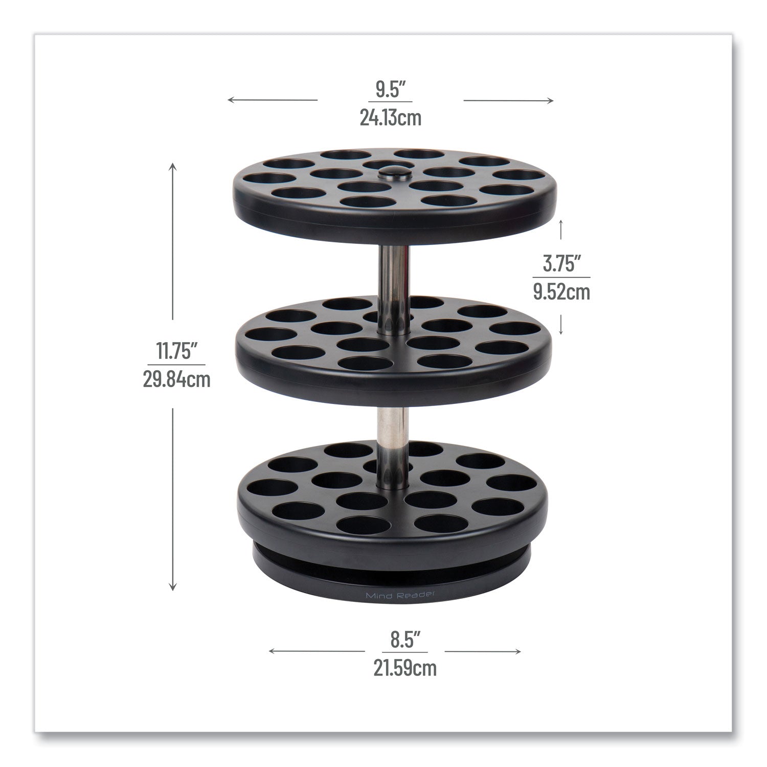 Mind Reader Anchor Collection 3-Tier Single Serve Pod Carousel Countertop Organizer, 9.5 x 9.5 x 11.75, Black - Bloom Skins