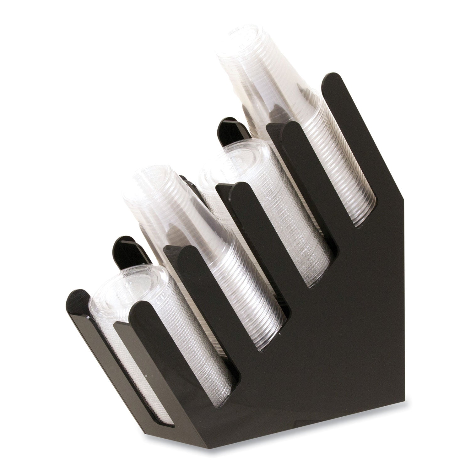 Mind Reader Foundation Collection 4-Compartment Graduated Countertop Coffee Cup Dispenser, 4 x 18 x 16, Black - Bloom Skins