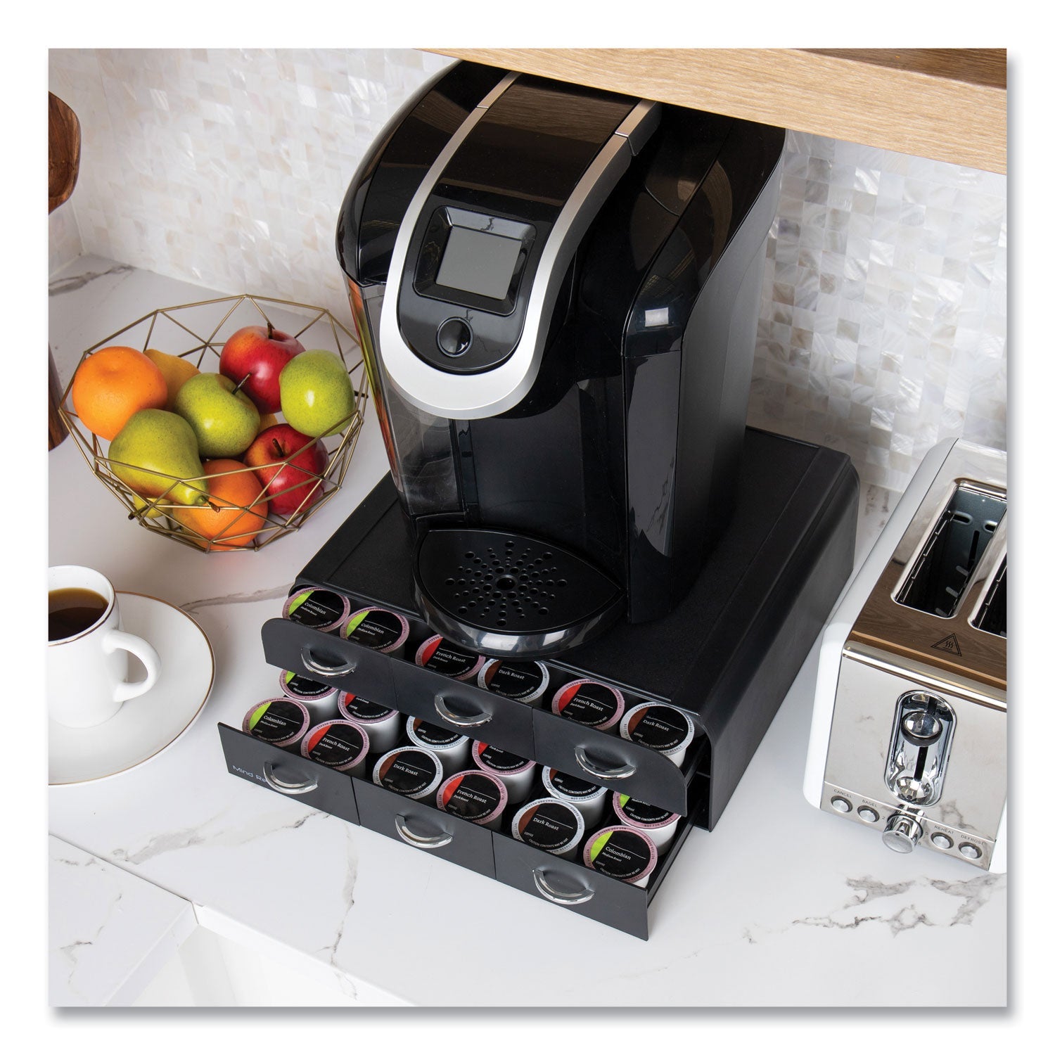 Mind Reader 2-Tier 6-Drawer Single Serve Coffee Pod Drawer, 14 x 12.25 x 4.75, Black - Bloom Skins