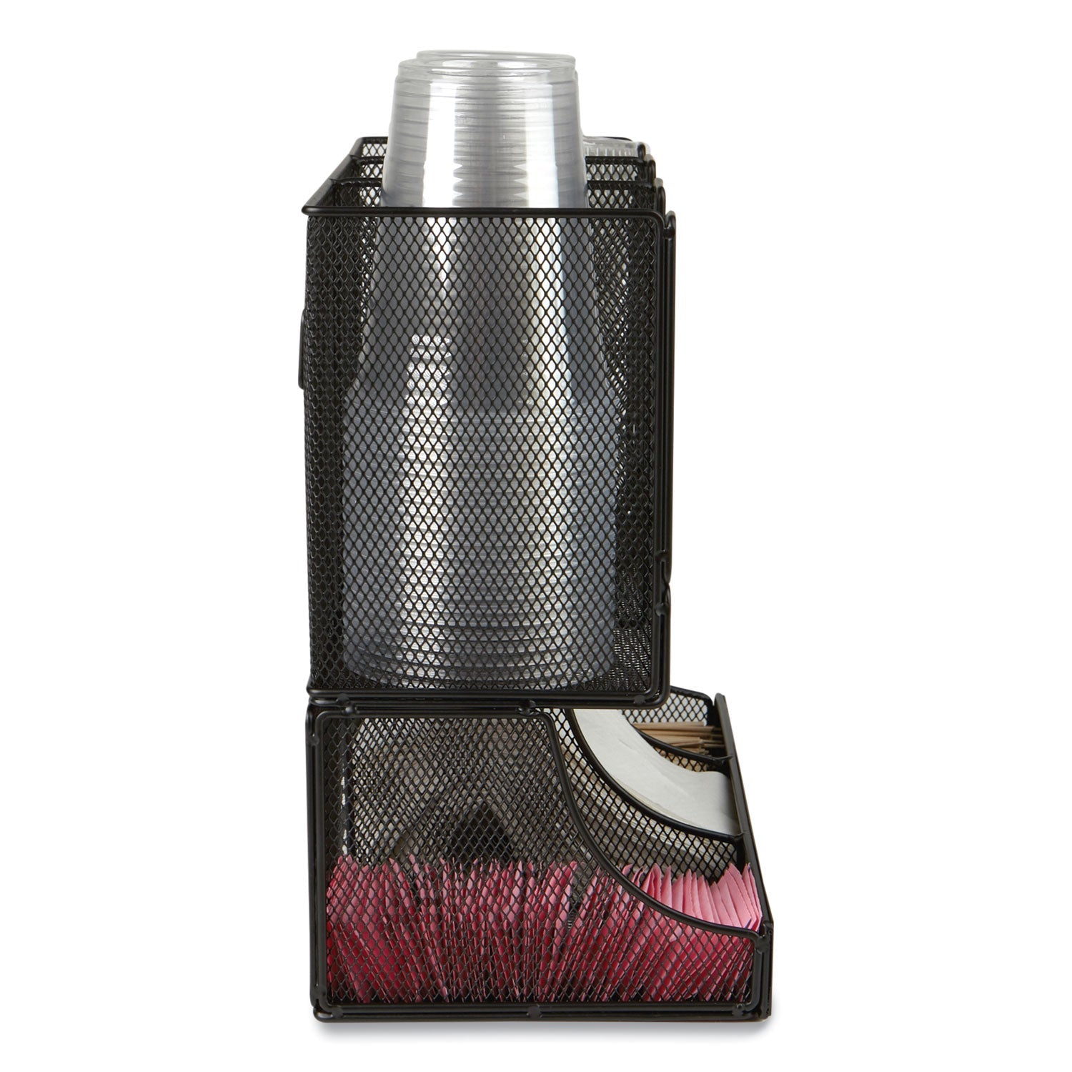 Mind Reader Network Collection 2-Tier 6-Compartment Coffee Cup and Condiment Countertop Organizer, 5 x 13 x 11.5, Black - Bloom Skins