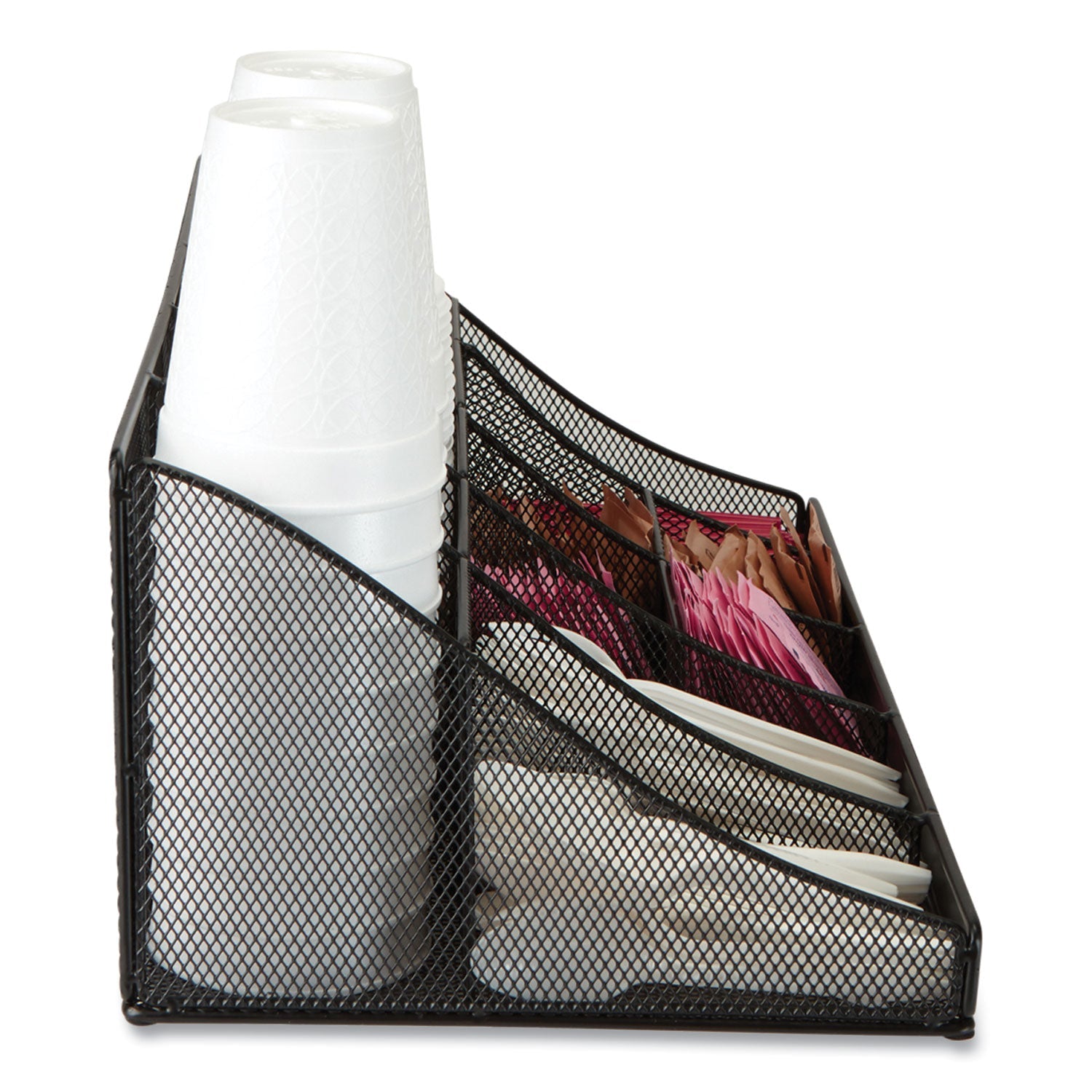 Mind Reader Network Collection 11-Compartment Coffee Cup and Condiment Countertop Organizer, 9.5 x 17.88 x 6.63, Black - Bloom Skins