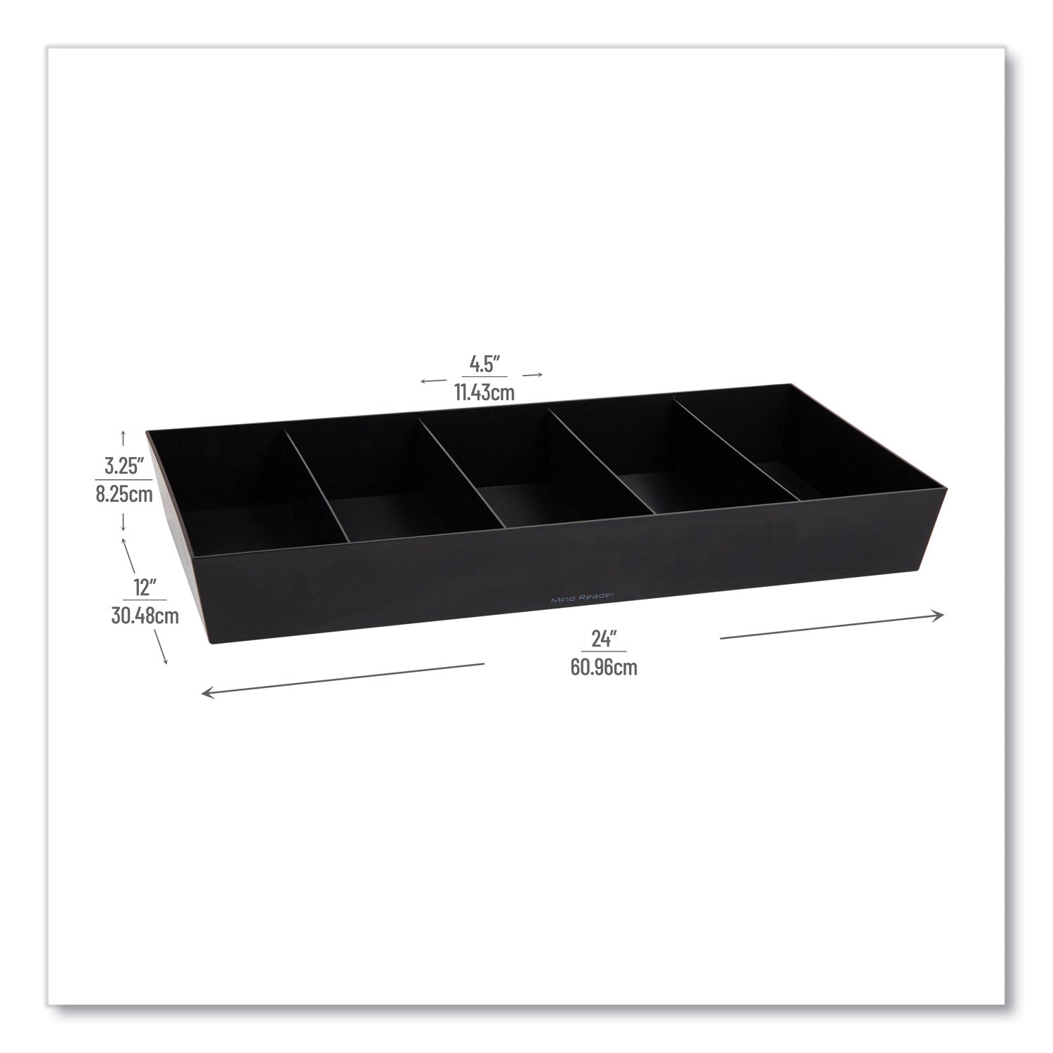 Mind Reader Anchor Collection 5-Compartment Snack Organizer, 12 x 24 x 3.25, Black - Bloom Skins