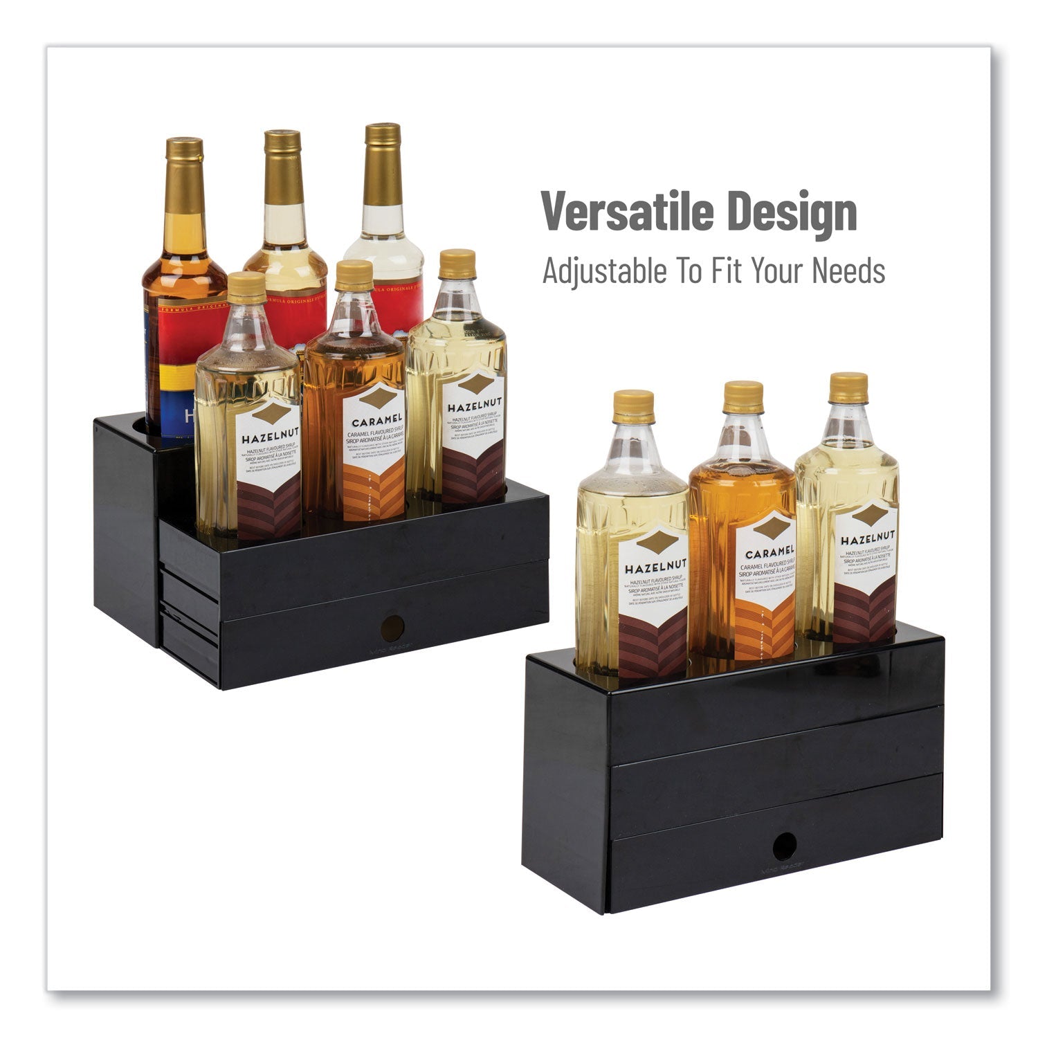 Mind Reader Mind Reader Foundation Collection 9-Compartment Nested Syrup Countertop Bottle Organizer, 12.5 x 5 x 7, Black - Bloom Skins