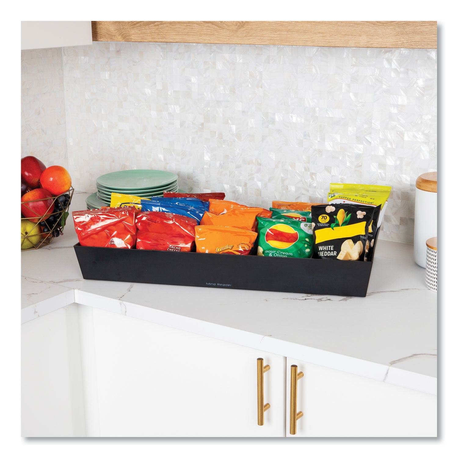 Mind Reader Anchor Collection 5-Compartment Snack Organizer, 12 x 24 x 3.25, Black - Bloom Skins