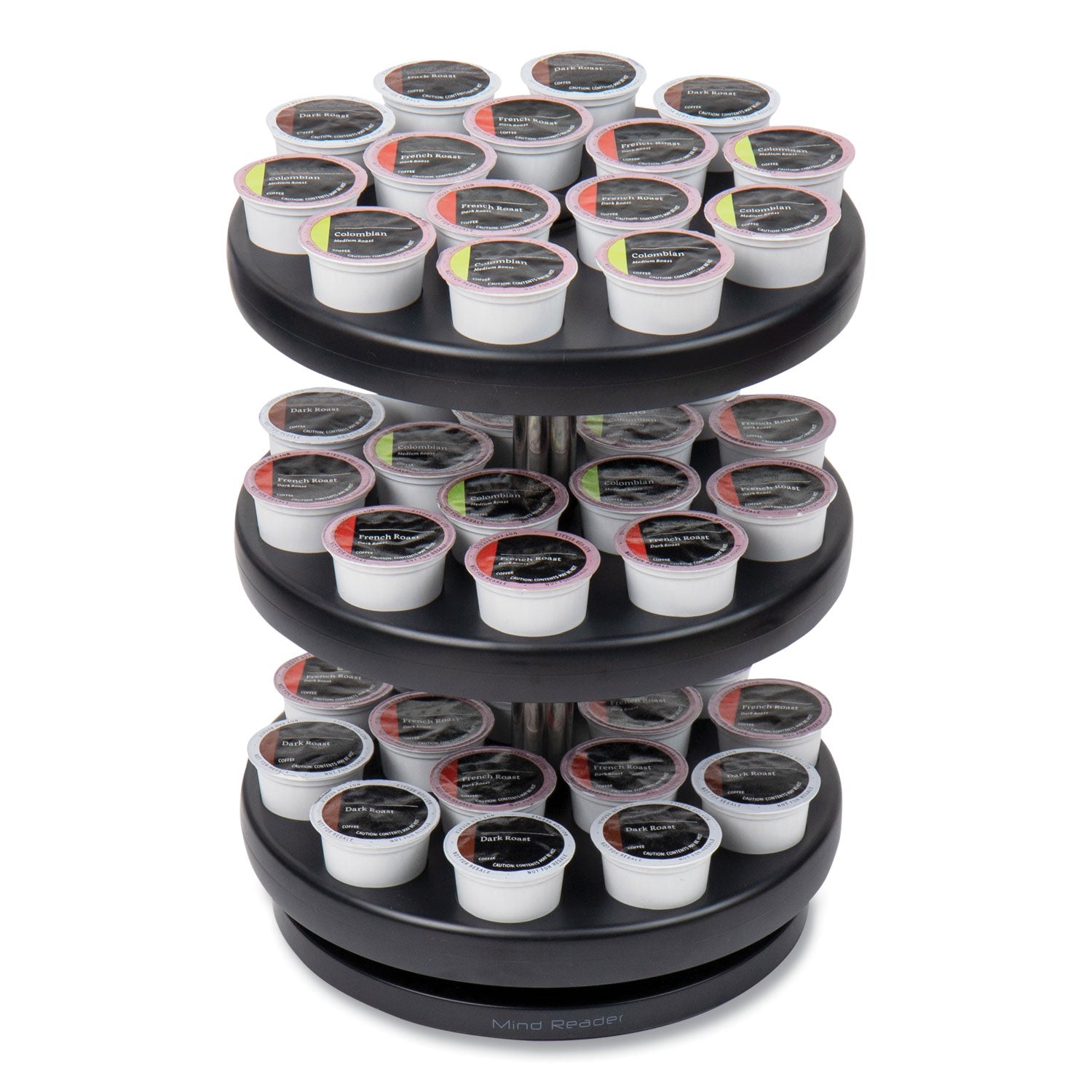 Mind Reader Anchor Collection 3-Tier Single Serve Pod Carousel Countertop Organizer, 9.5 x 9.5 x 11.75, Black - Bloom Skins