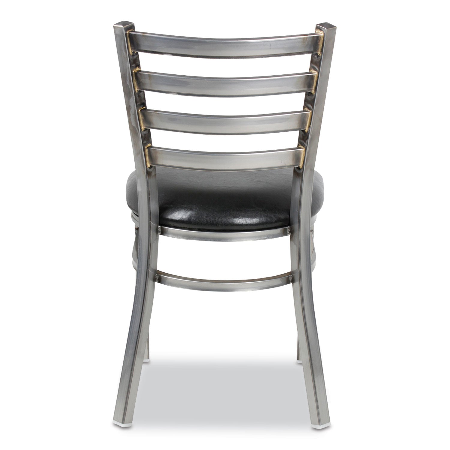 JMC Furniture White Horse Series Side Chairs, Supports Up to 300 lb, 18" Seat Height, Black Seat, Industrial Clear-Coat Steel Back/Frame