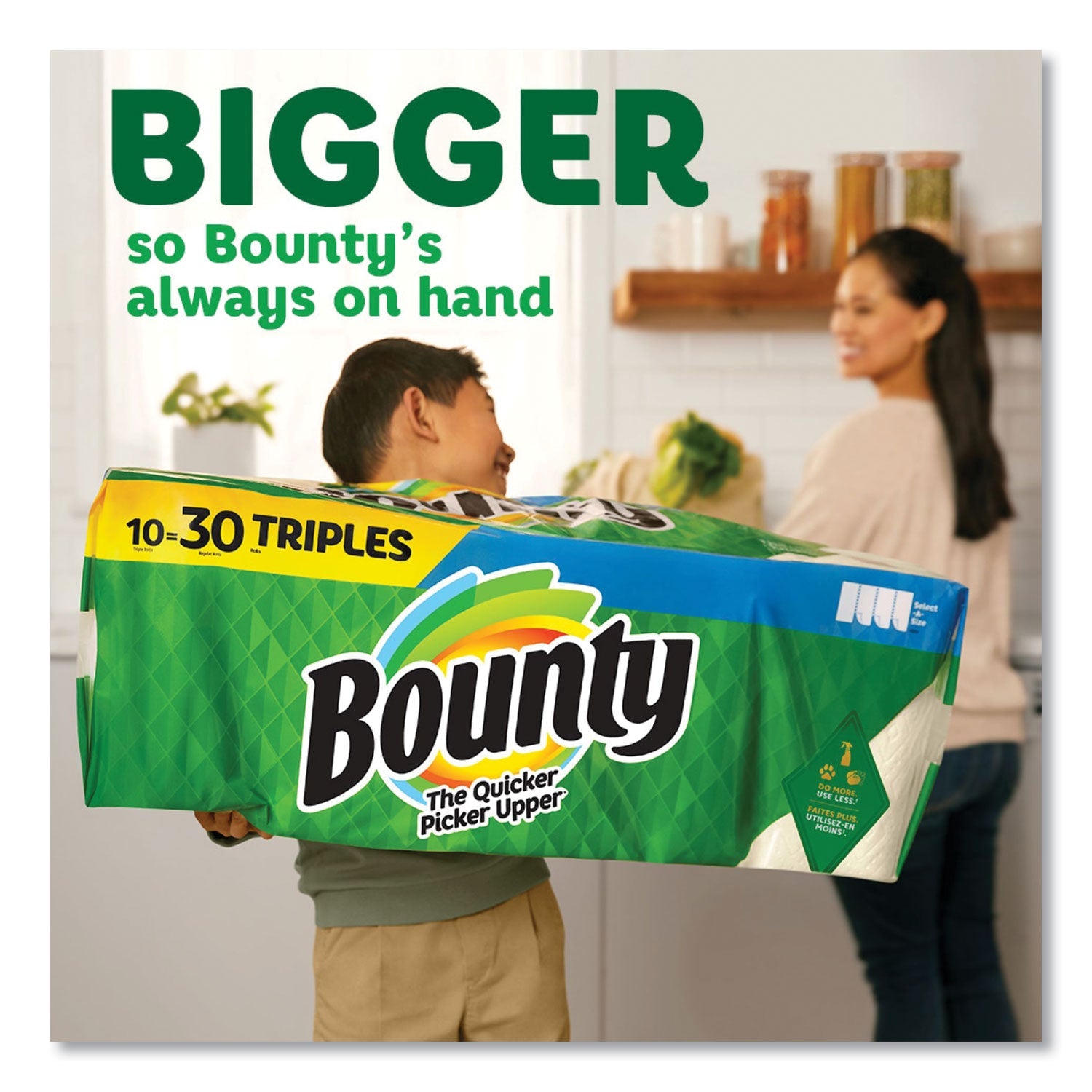 Bounty® Select-a-Size Kitchen Roll Paper Towels, 2-Ply, White, 6 x 11, 135 Sheets/Roll, 8 Triple Rolls/Carton - Bloom Skins