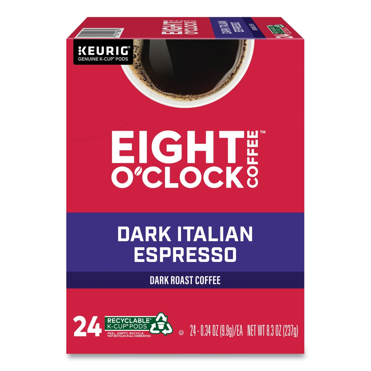 Eight O'Clock Dark Italian Espresso Coffee K-Cups, 24/Box